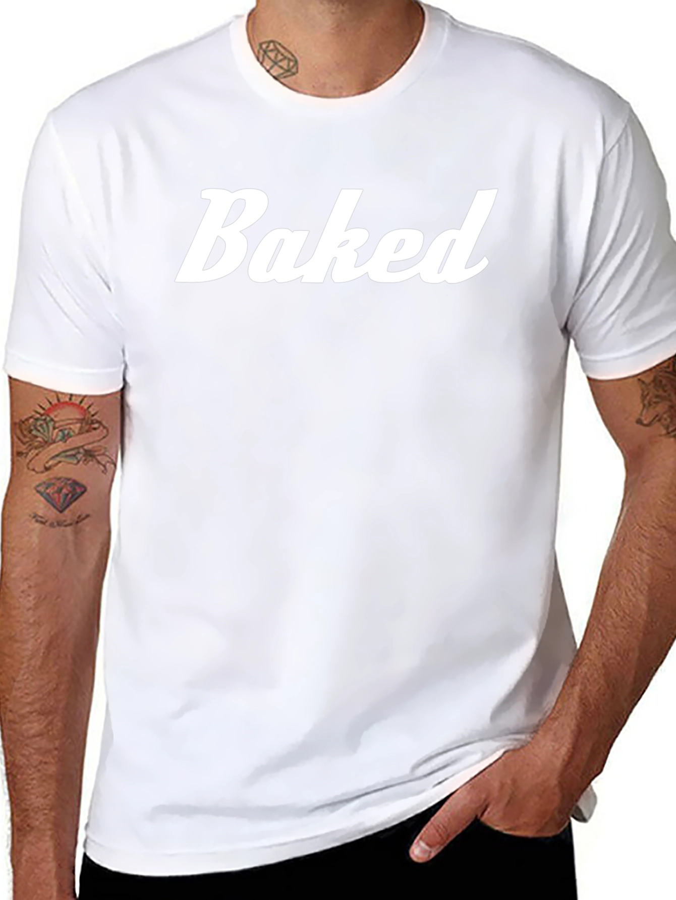 Baked Text Graphic T-Shirt - Classic Fit
