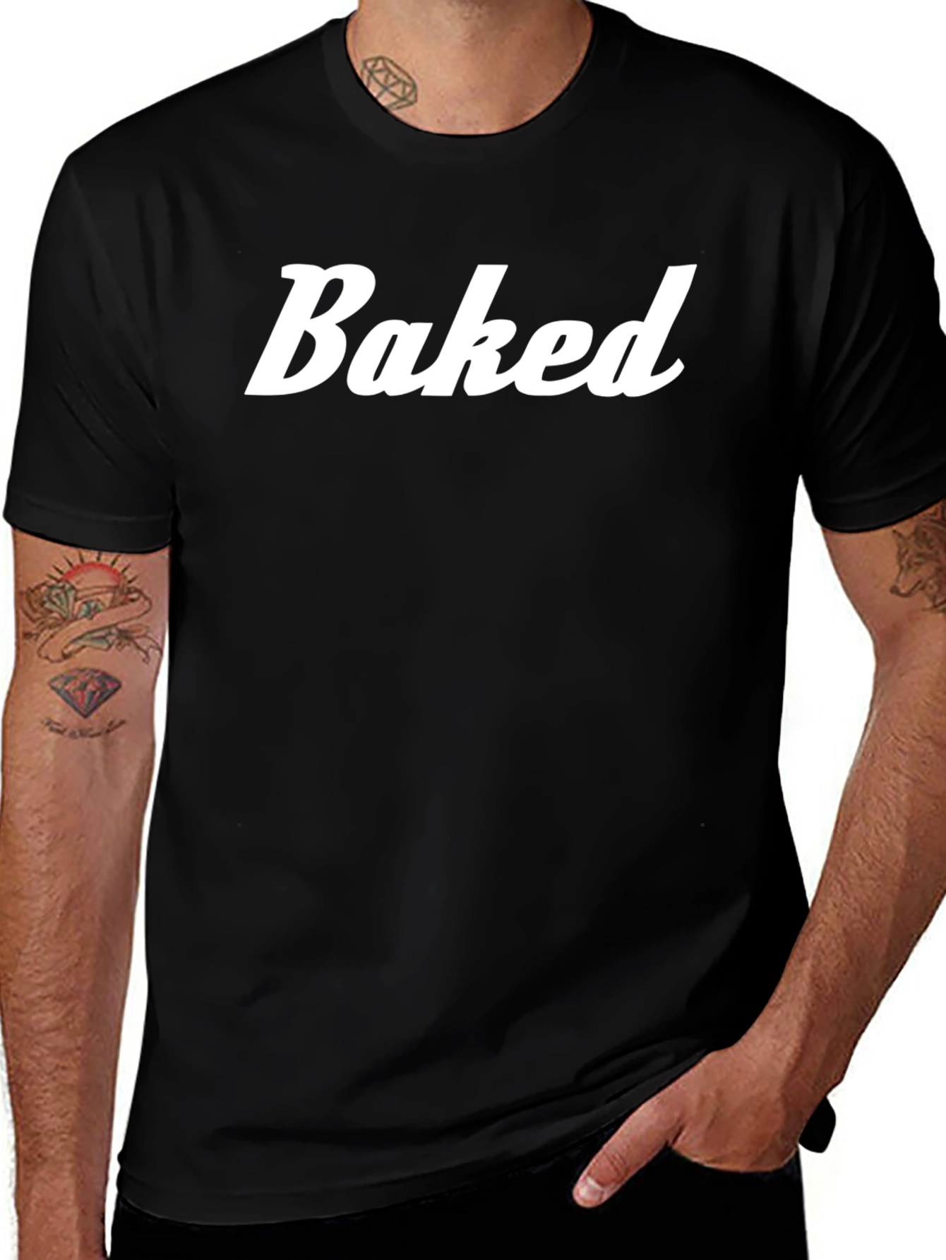 Baked Text Graphic T-Shirt - Classic Fit
