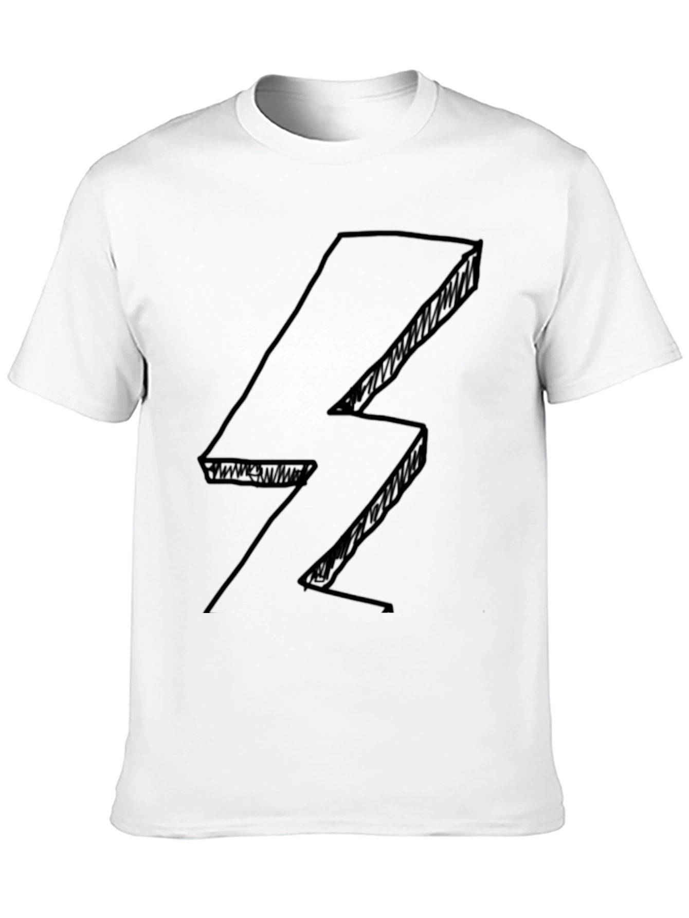 Abstract Lightning Bolt Black T-Shirt