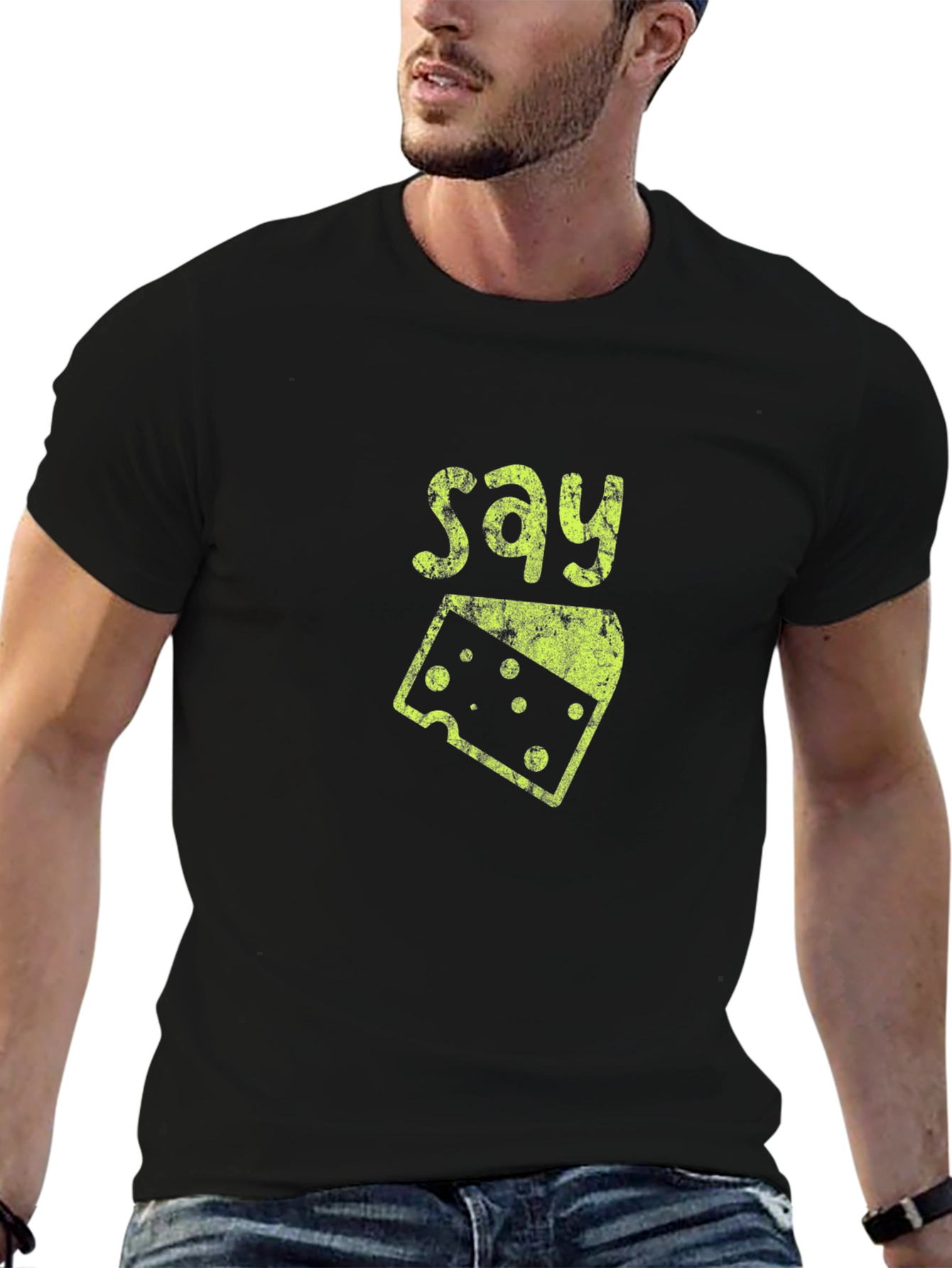 Say Cheese Graphic Tee - Fun Foodie Shirt