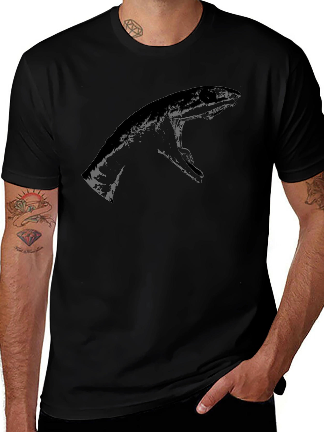 Black Graphic Tee - Hand Design