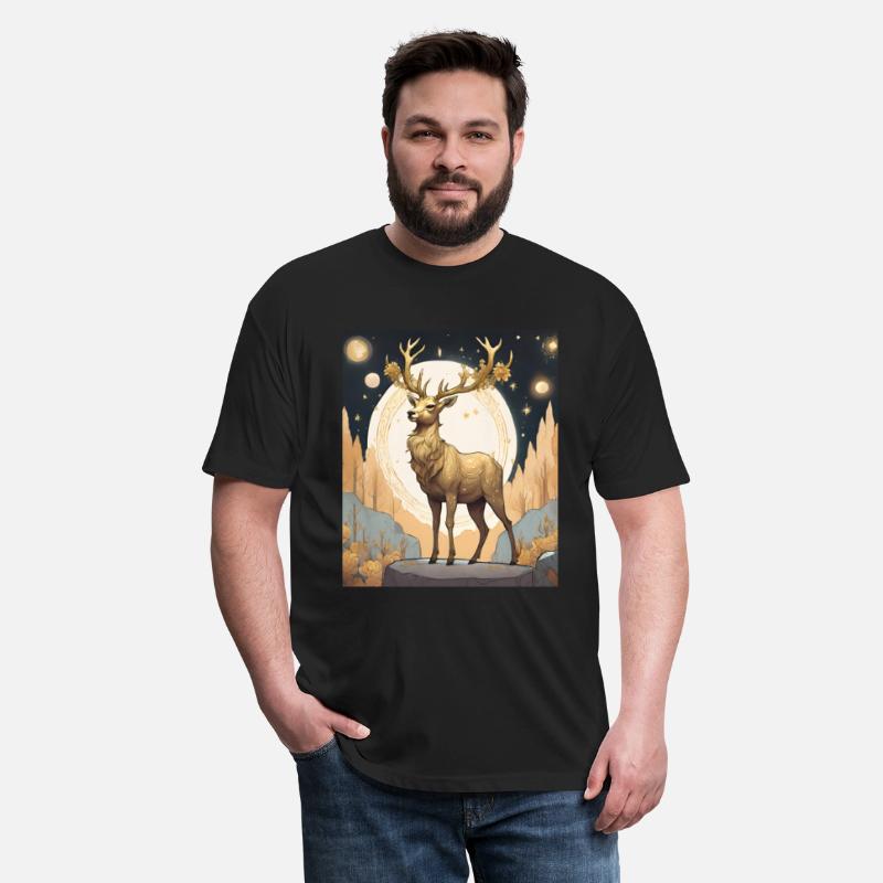 "Mystical Golden Deer in Autumn Forest"