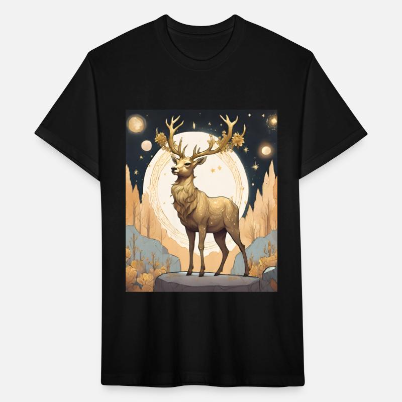 "Mystical Golden Deer in Autumn Forest"