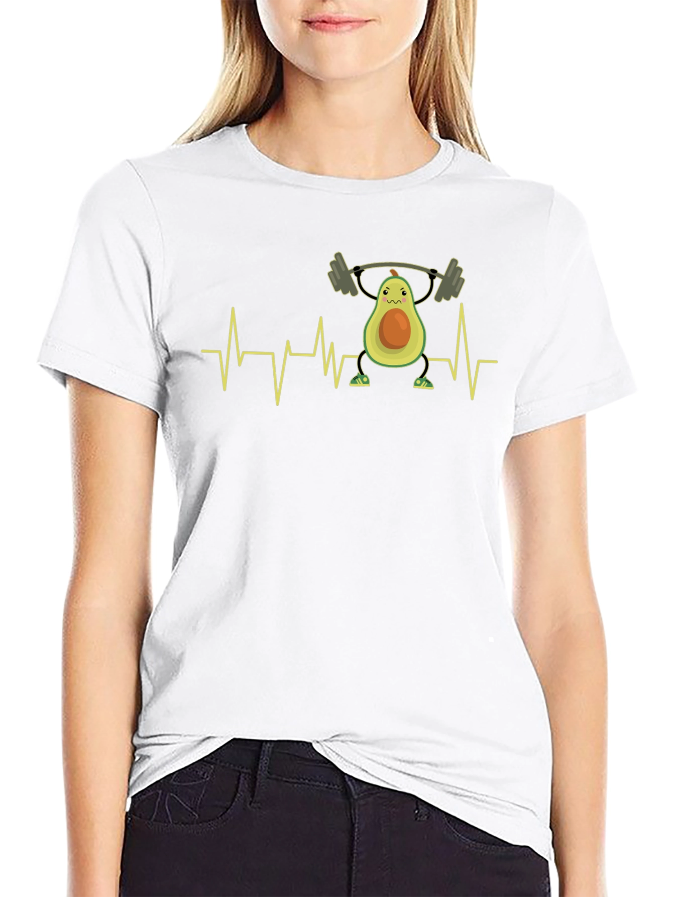 Avocado Gym Heartbeat T-Shirt - Black
