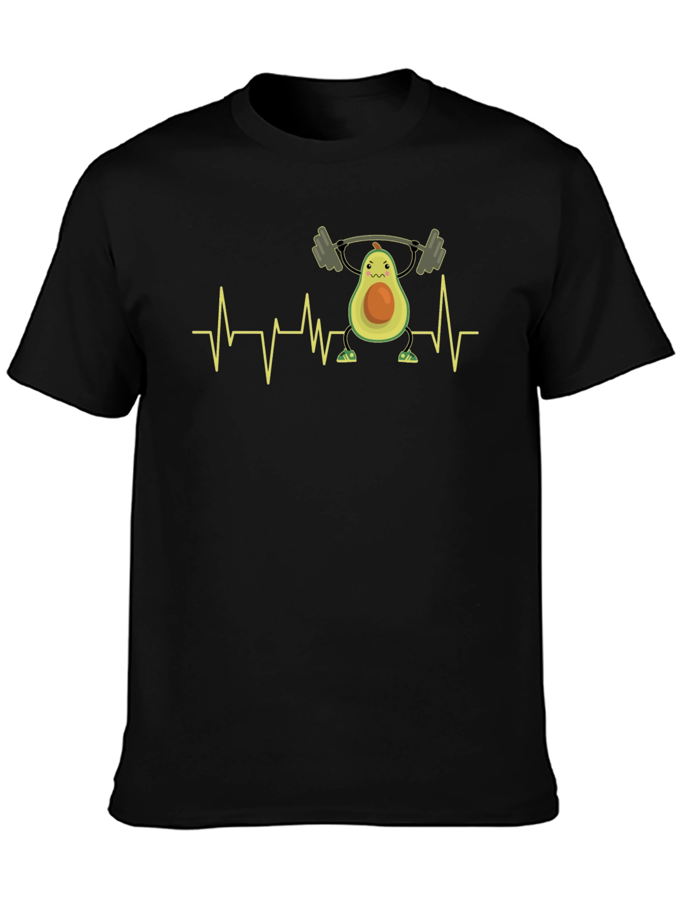 Avocado Gym Heartbeat T-Shirt - Black