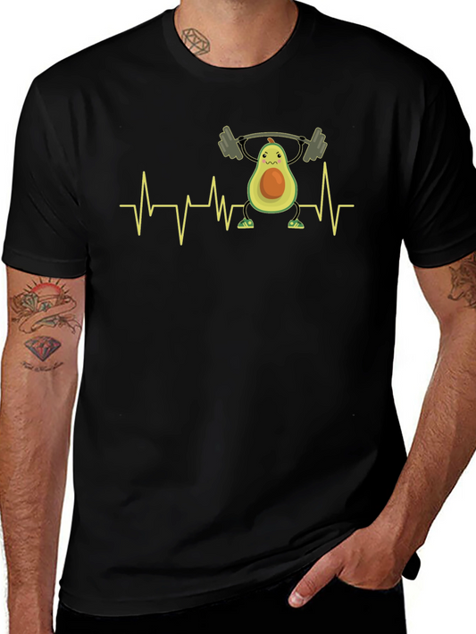 Avocado Gym Heartbeat T-Shirt - Black