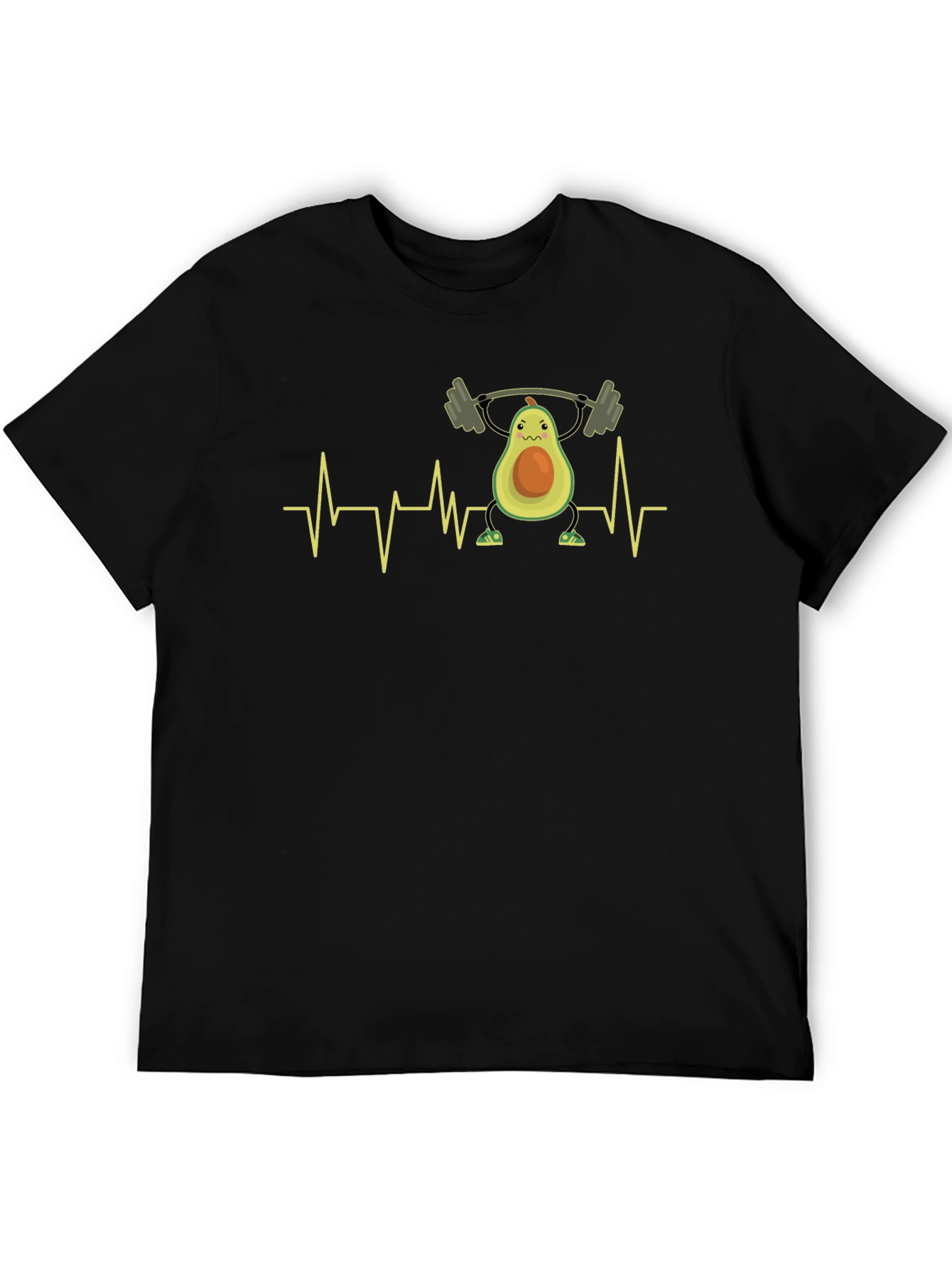 Avocado Gym Heartbeat T-Shirt - Black