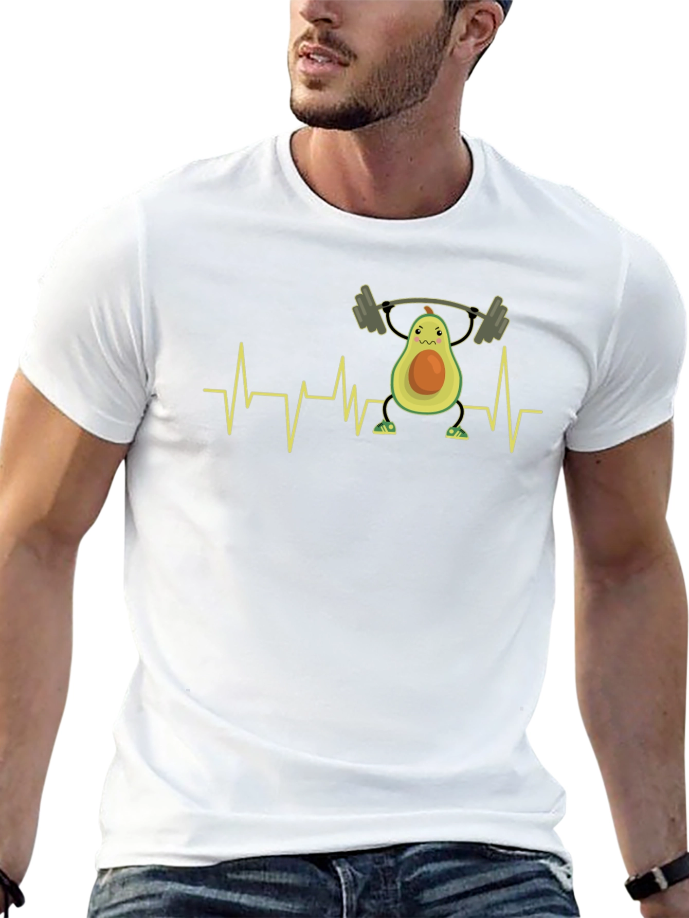 Avocado Gym Heartbeat T-Shirt - Black