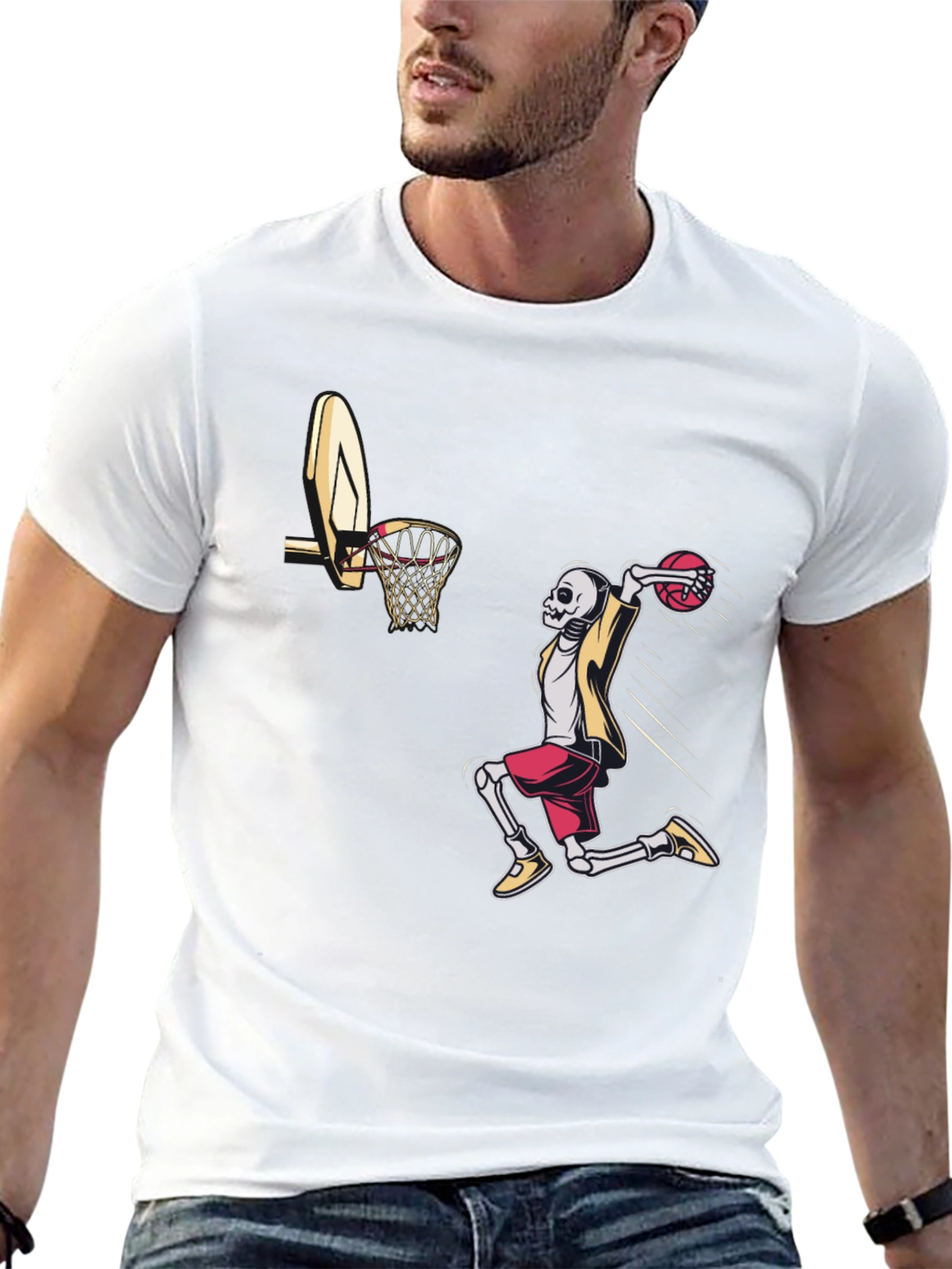 Skeleton Dunk T-Shirt - Black Cotton Tee