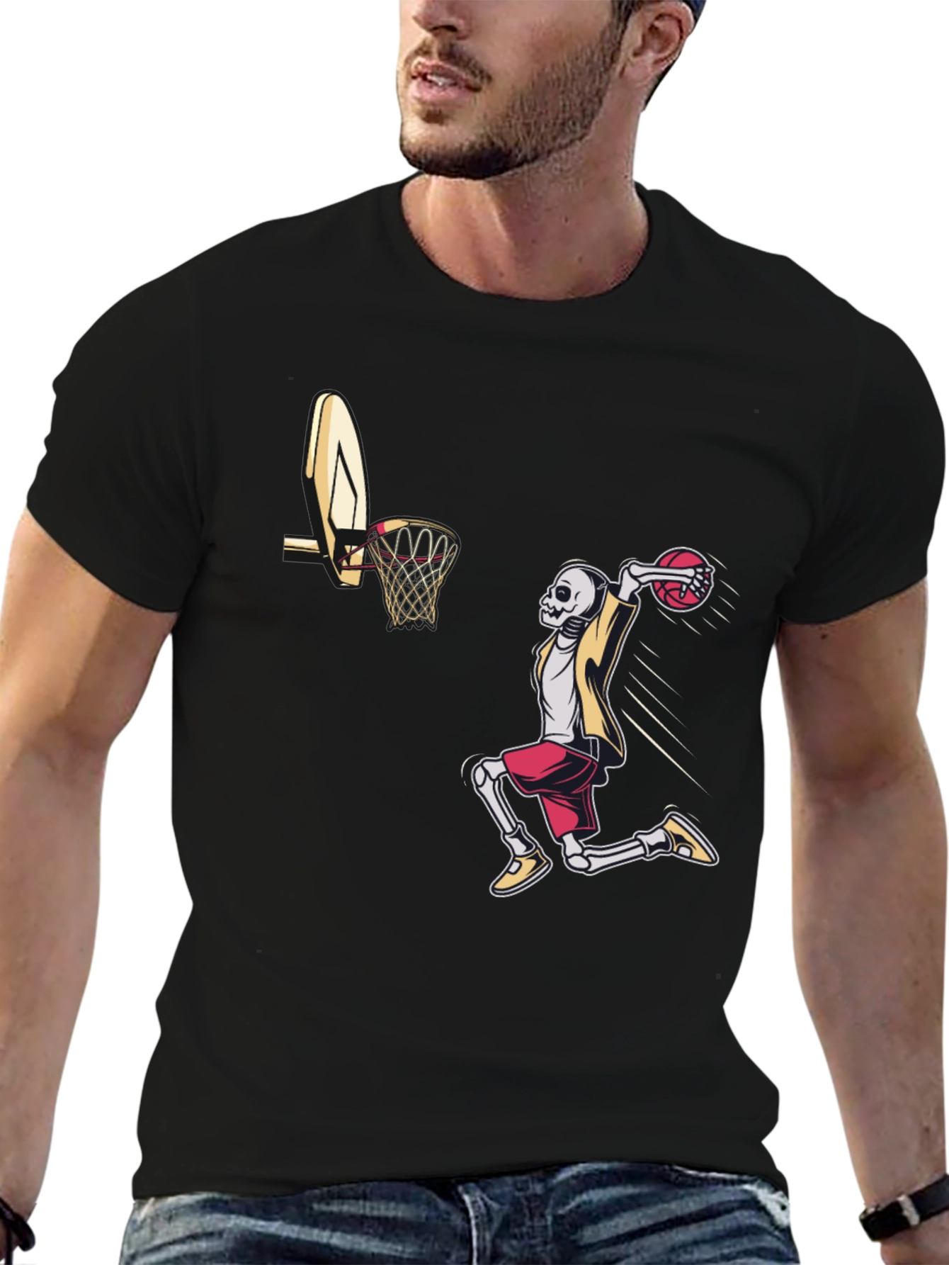 Skeleton Dunk T-Shirt - Black Cotton Tee