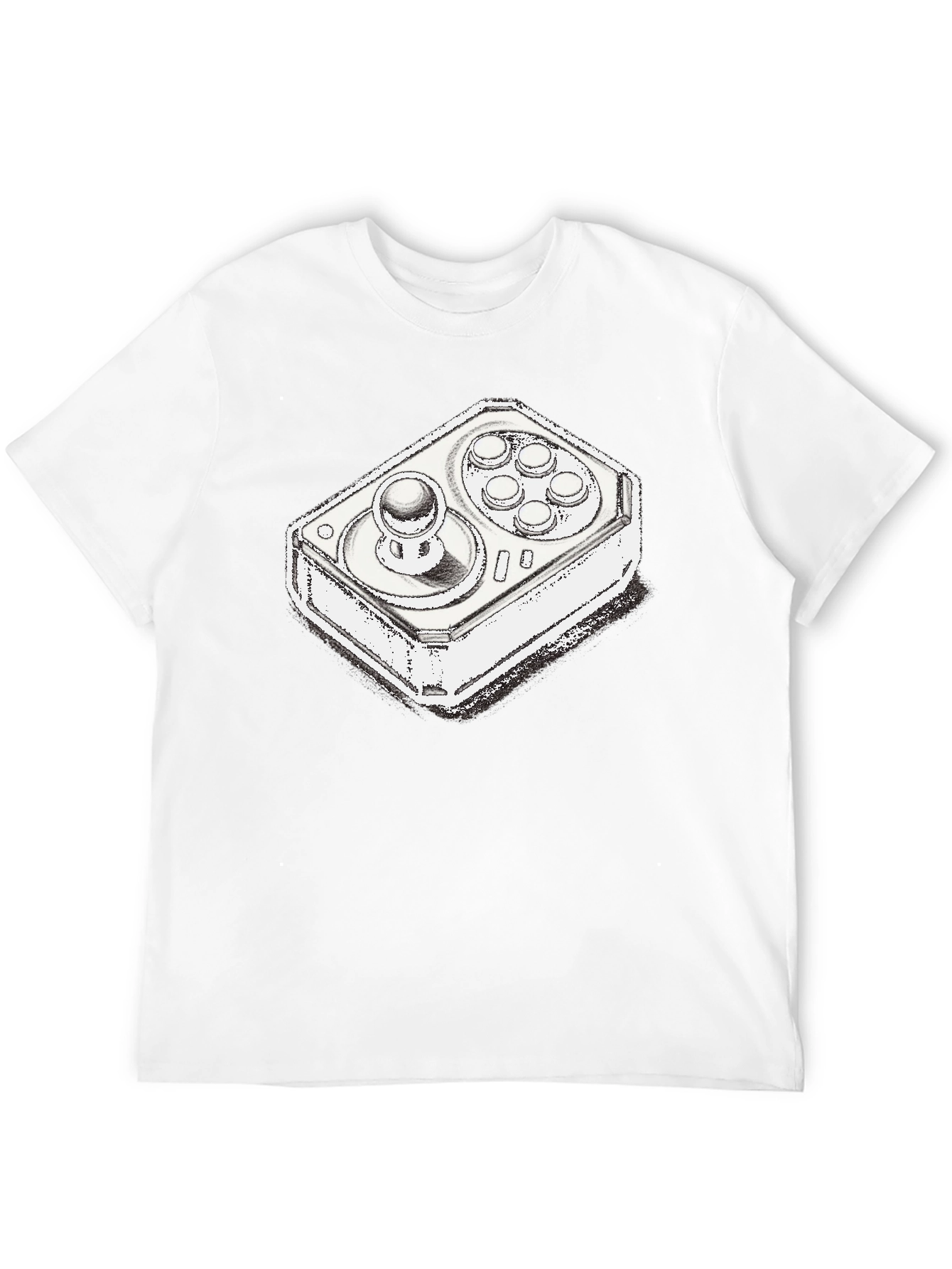 Arcade Controller Graphic Tee - Black Cotton Gaming Shirt