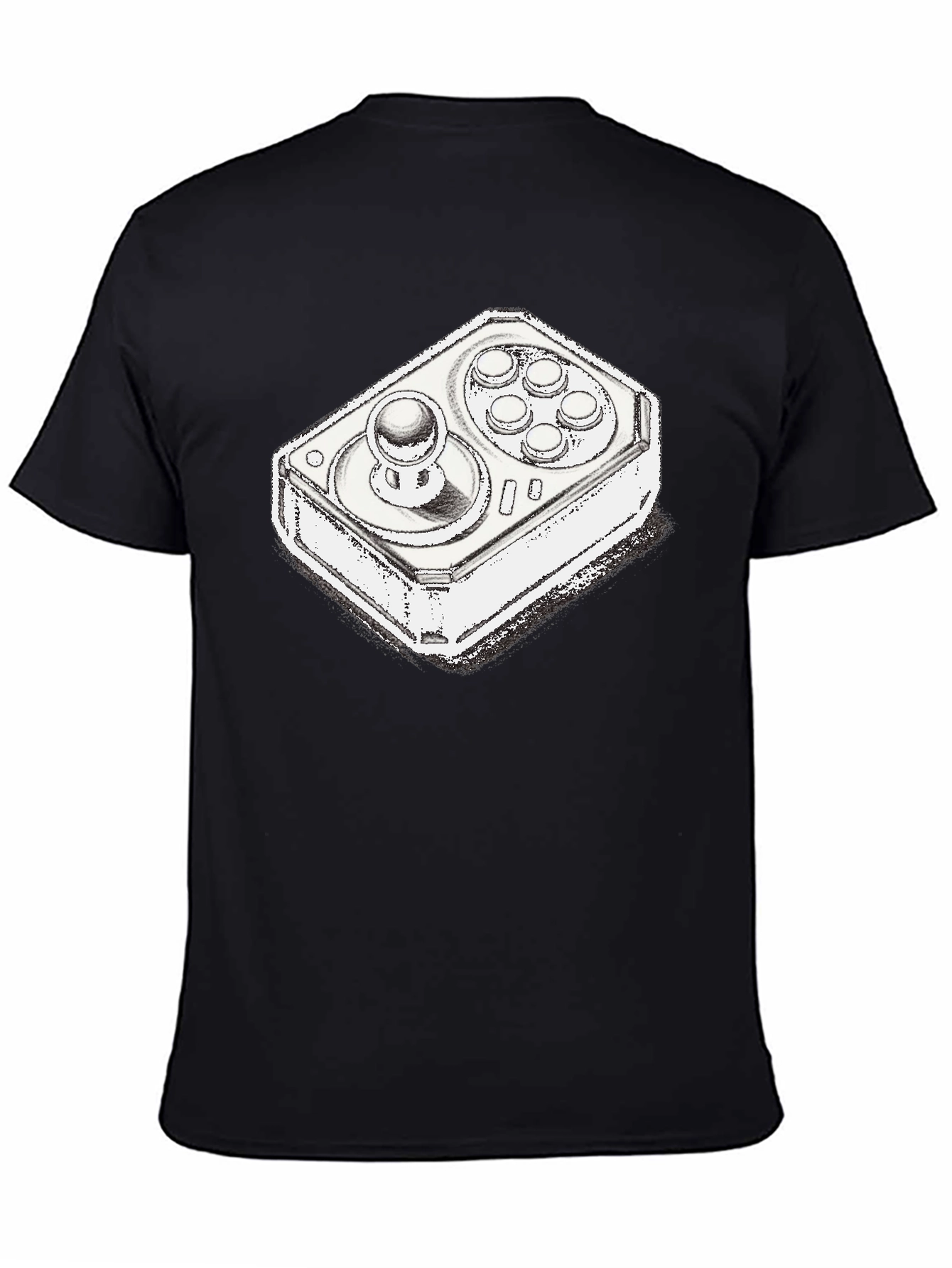 Arcade Controller Graphic Tee - Black Cotton Gaming Shirt