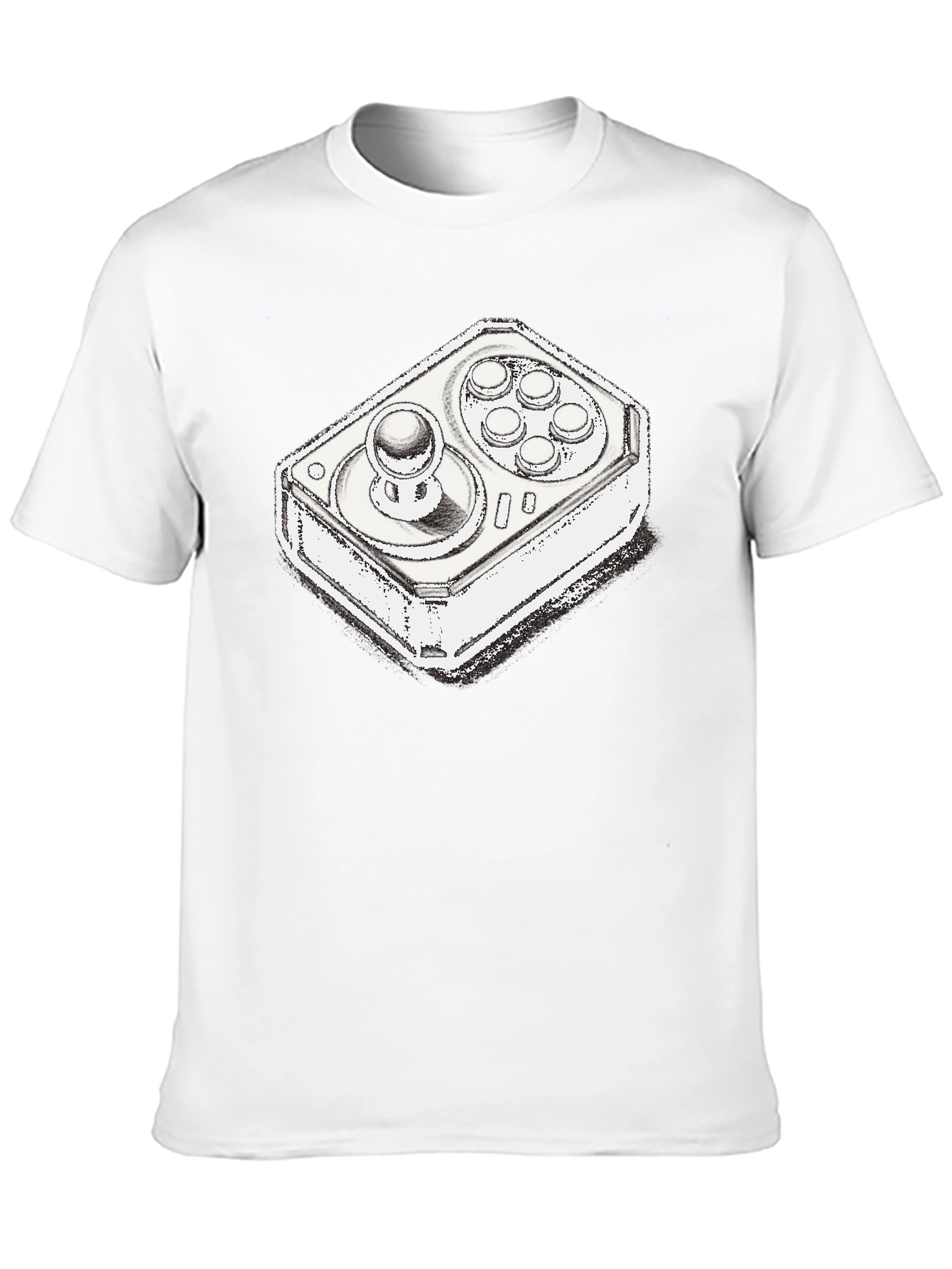 Arcade Controller Graphic Tee - Black Cotton Gaming Shirt