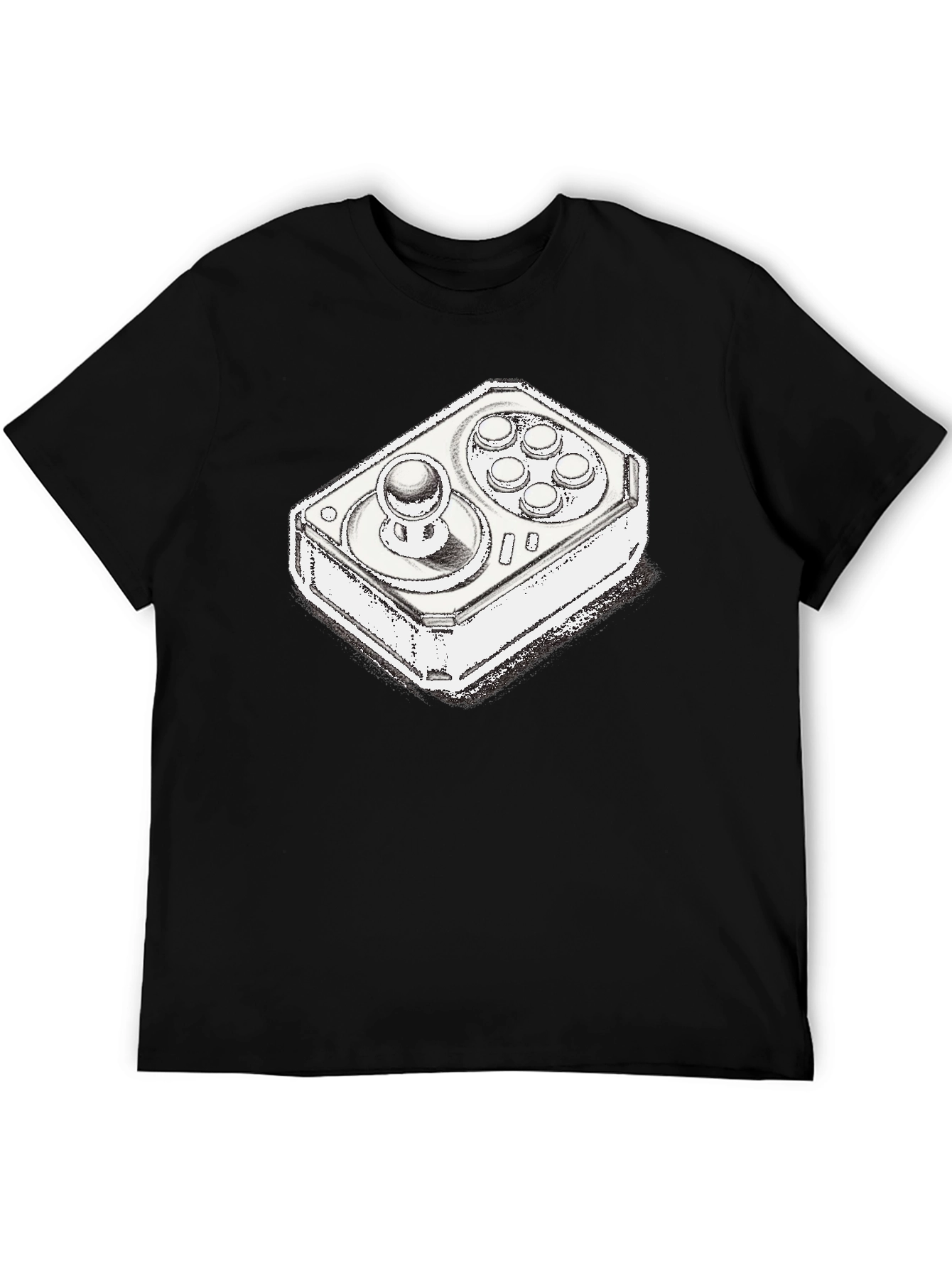Arcade Controller Graphic Tee - Black Cotton Gaming Shirt