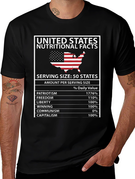 United States Nutritional Facts Patriotic T-Shirt