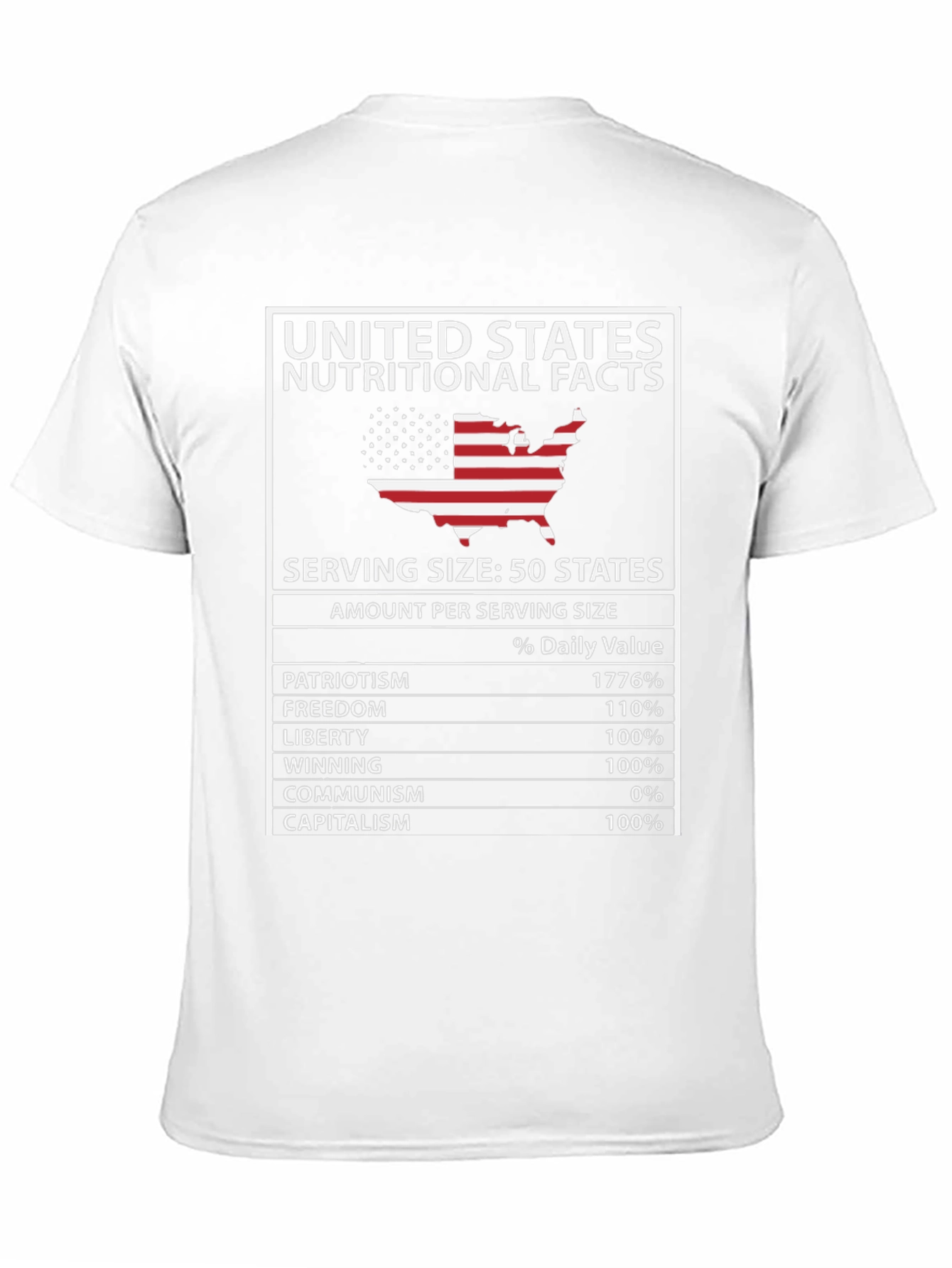 United States Nutritional Facts Patriotic T-Shirt