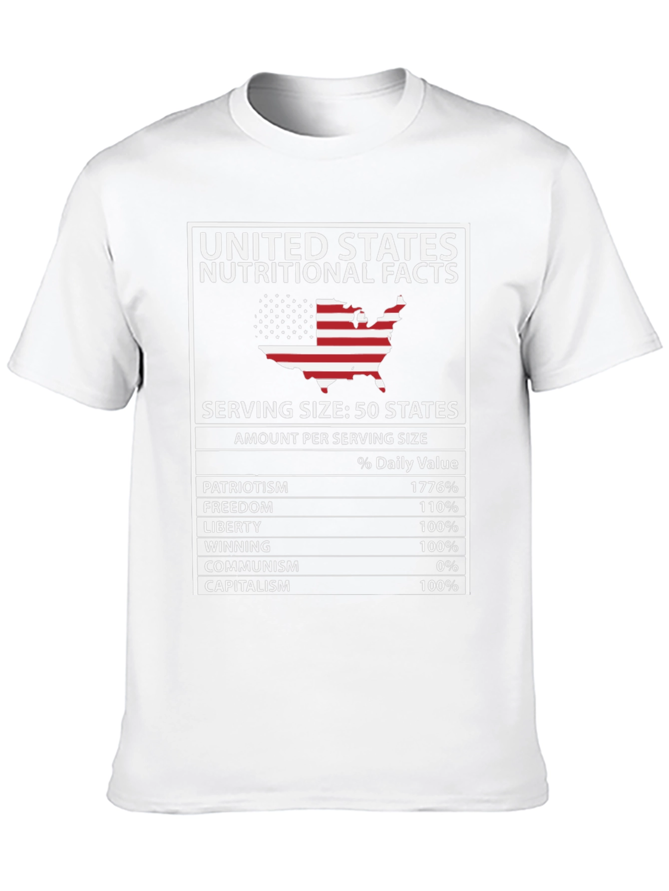 United States Nutritional Facts Patriotic T-Shirt