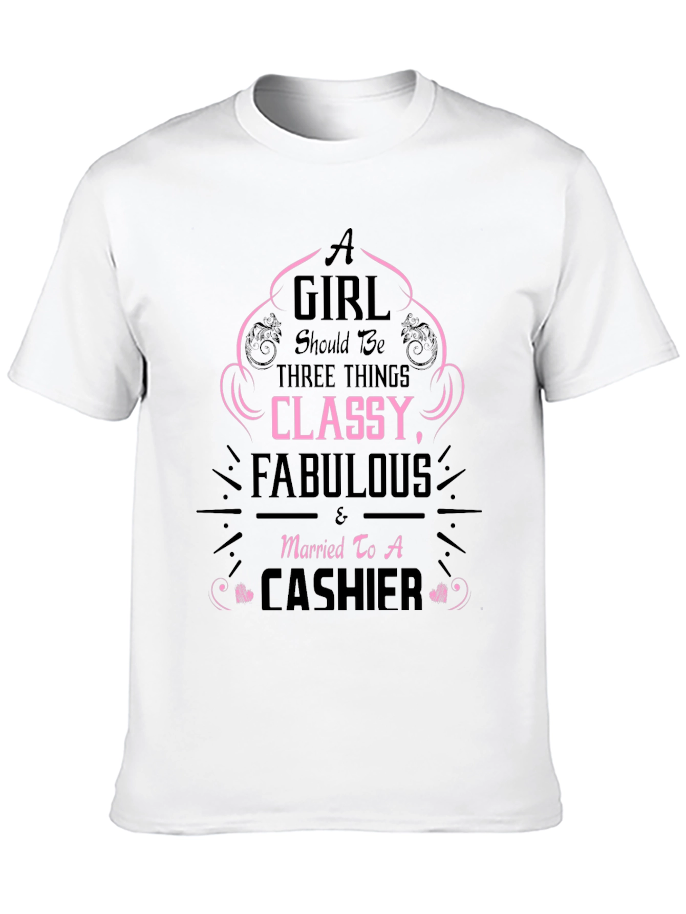 Classy Cashier Tee - Black Graphic T-Shirt