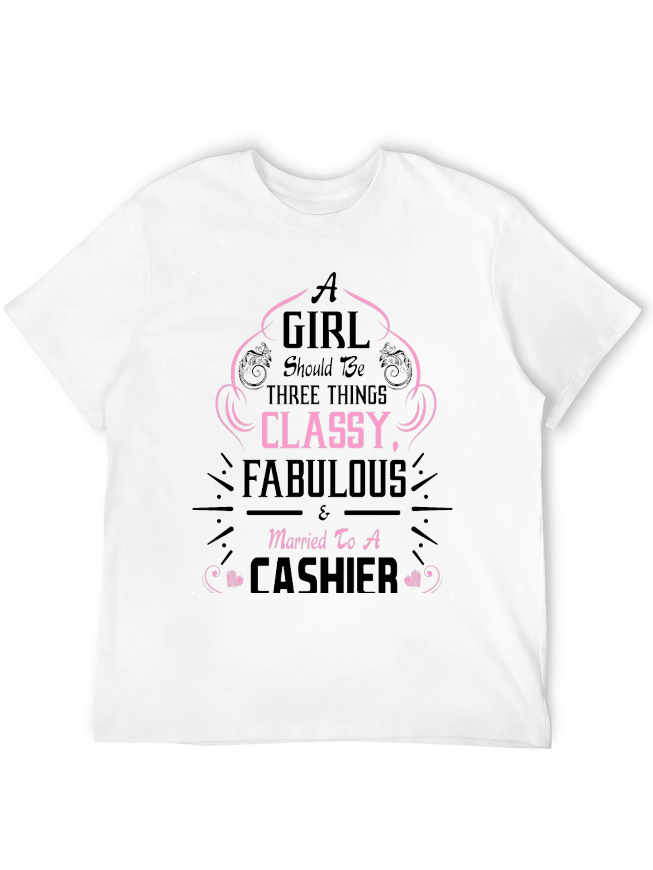 Classy Cashier Tee - Black Graphic T-Shirt