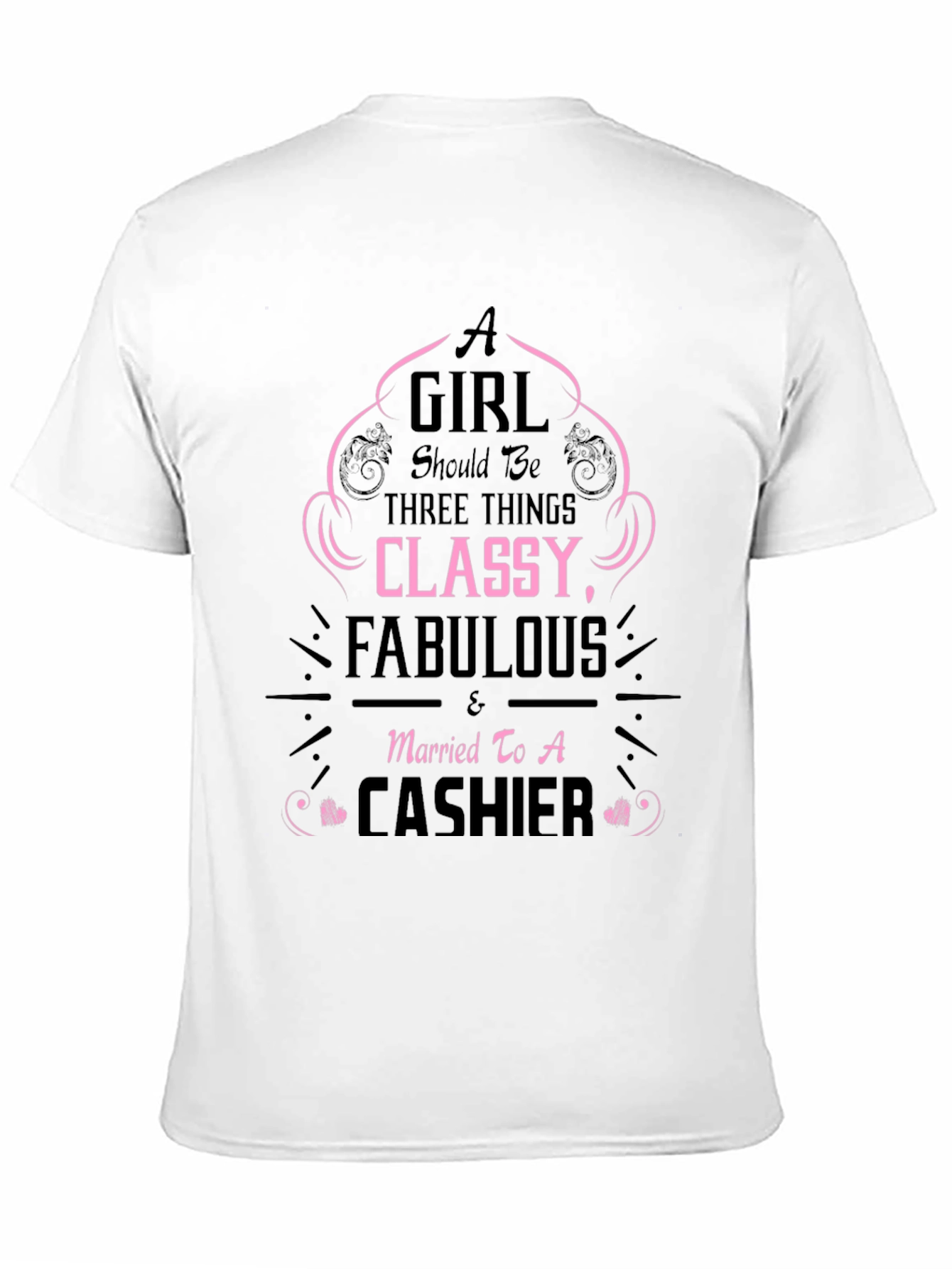 Classy Cashier Tee - Black Graphic T-Shirt