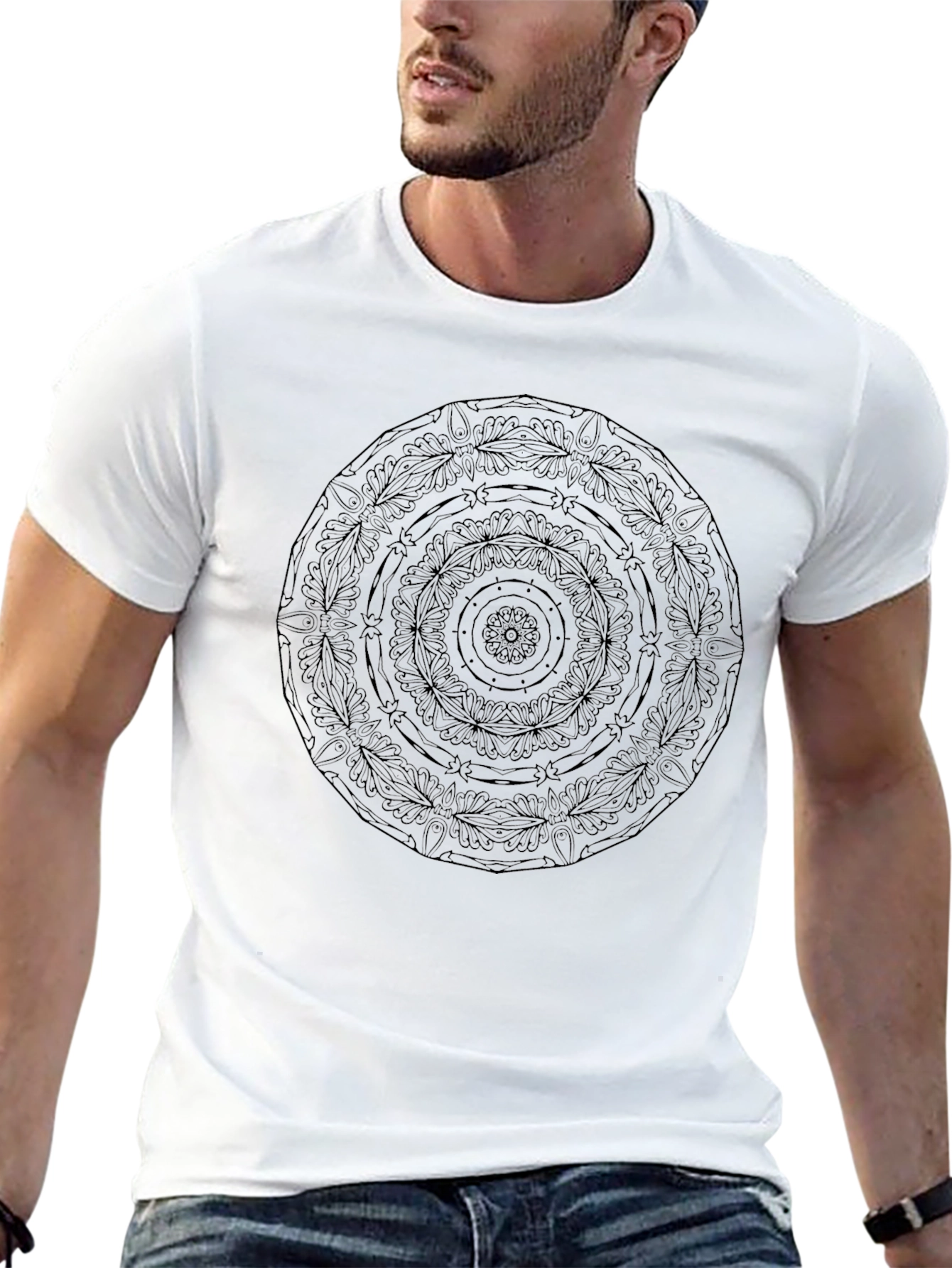 Black Mandala Graphic Tee - Stylish & Comfortable