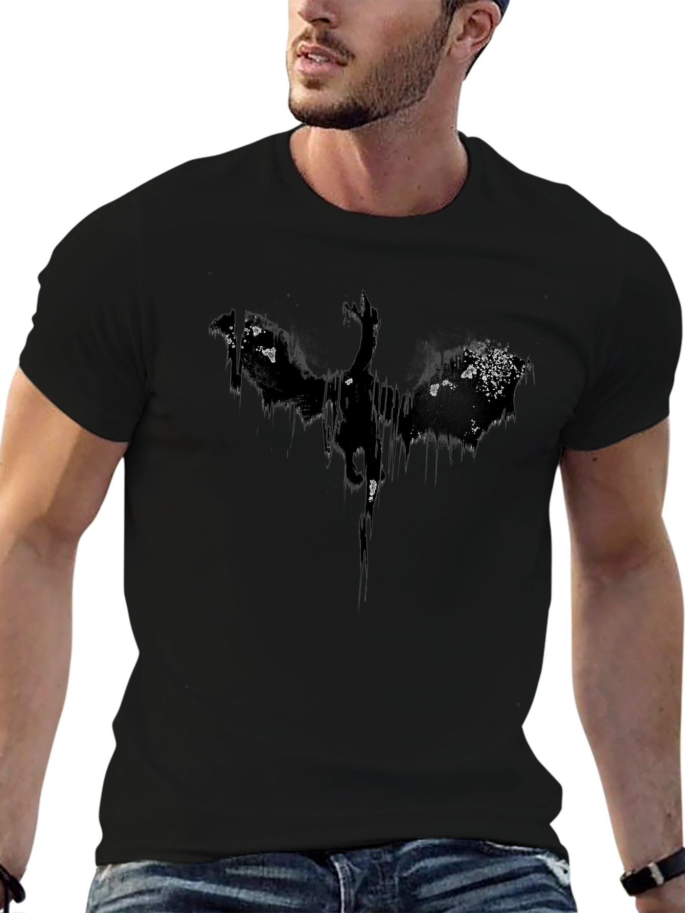 Abstract Dragon Black Graphic Tee