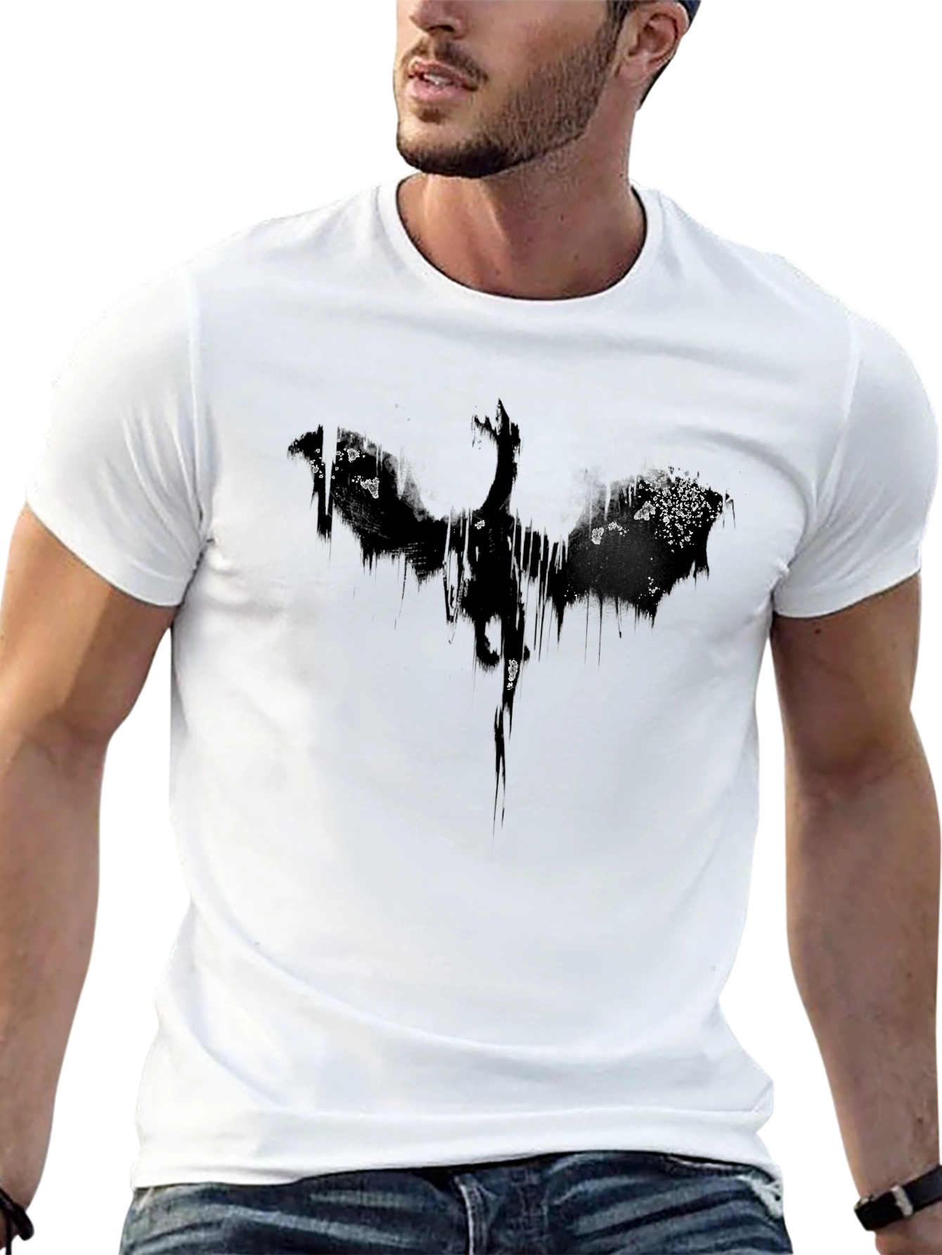 Abstract Dragon Black Graphic Tee