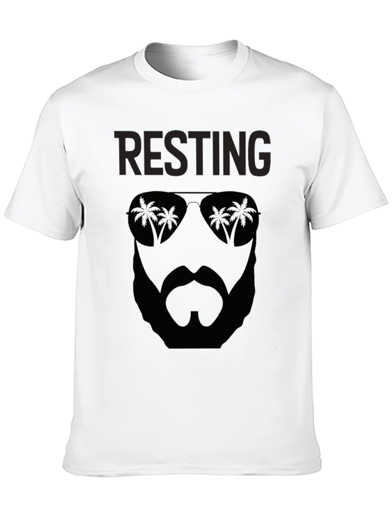 Resting Beach Face Black T-Shirt