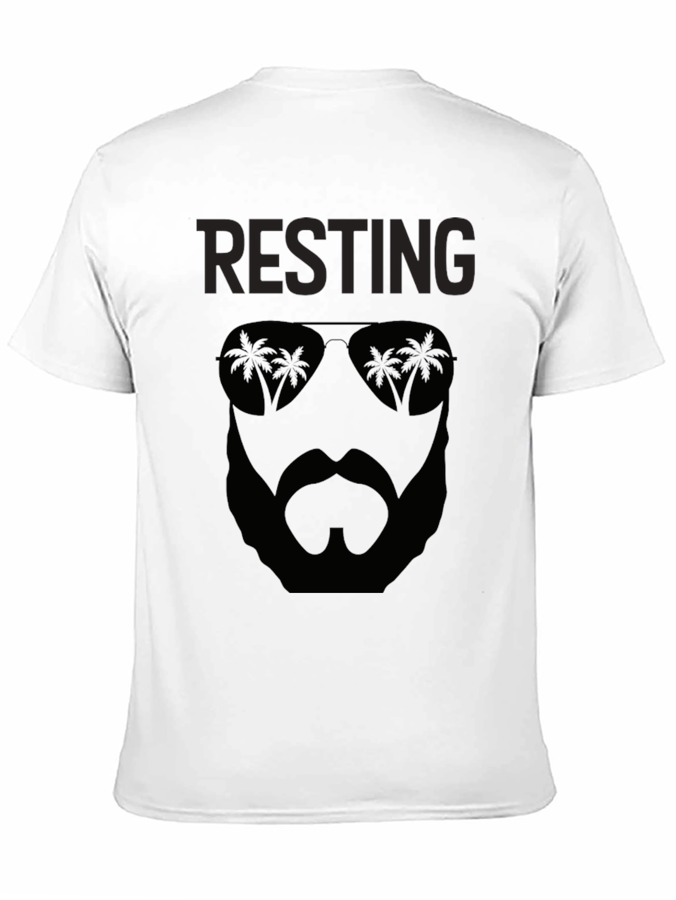 Resting Beach Face Black T-Shirt