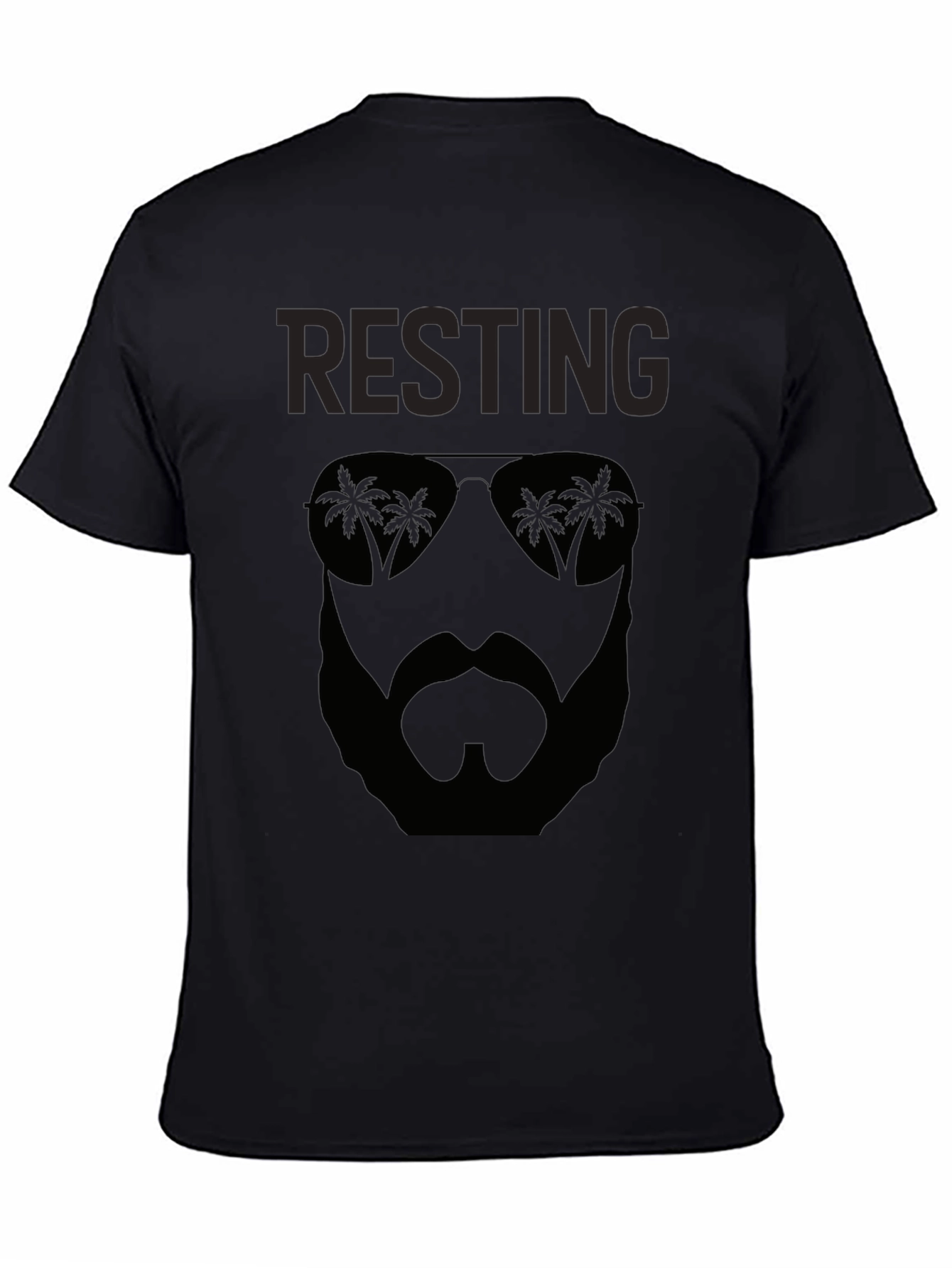 Resting Beach Face Black T-Shirt