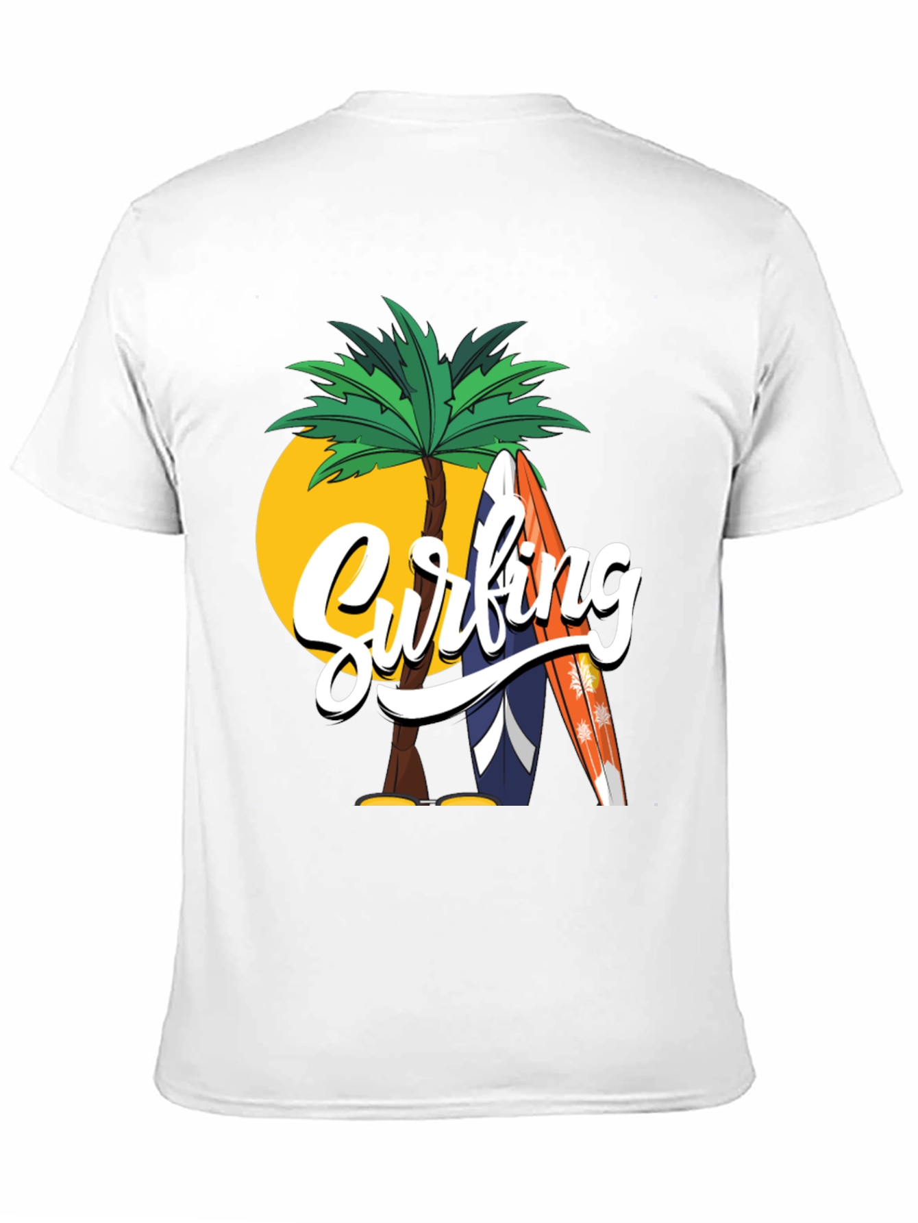 Surfing Palm Tree Graphic Tee
