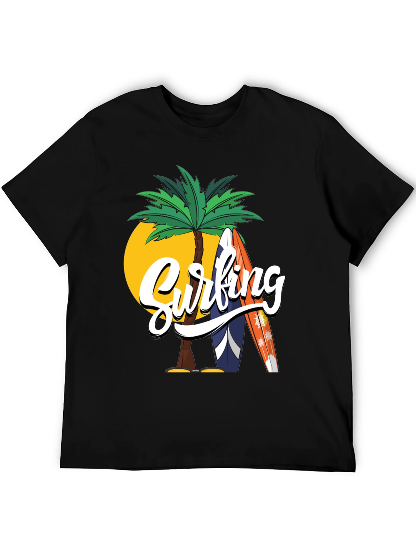 Surfing Palm Tree Graphic Tee