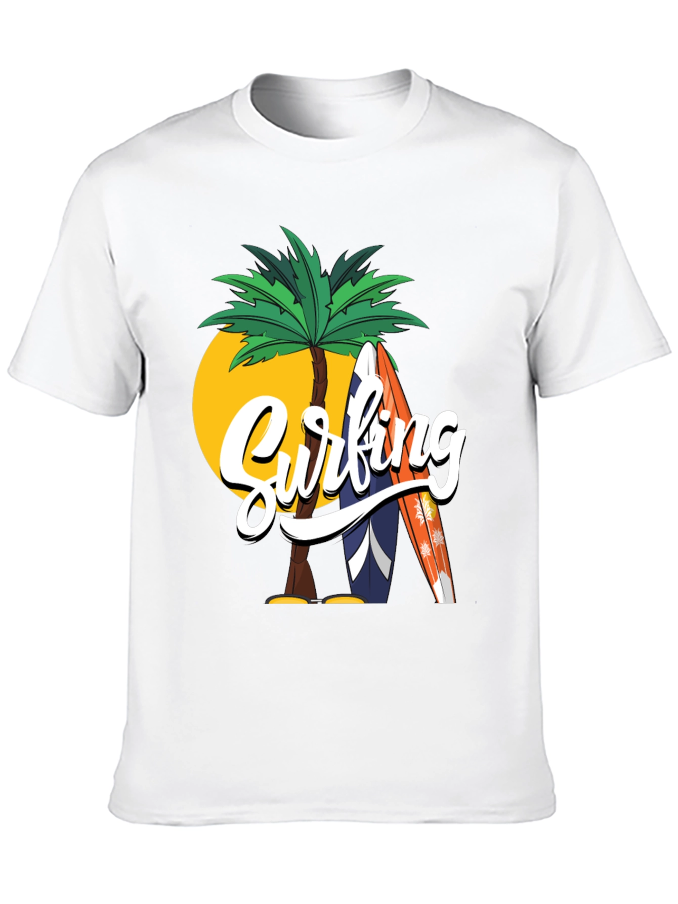 Surfing Palm Tree Graphic Tee