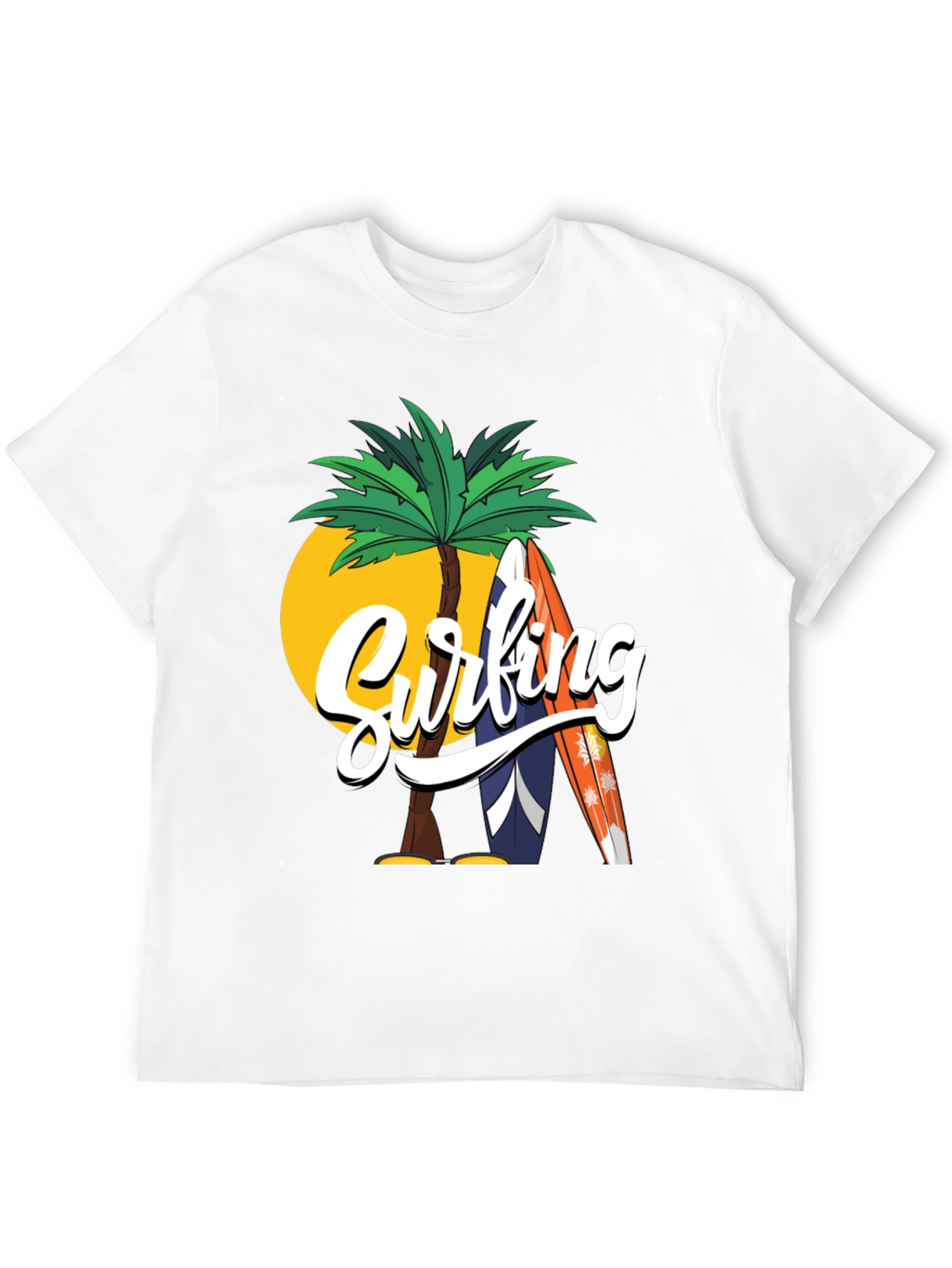 Surfing Palm Tree Graphic Tee