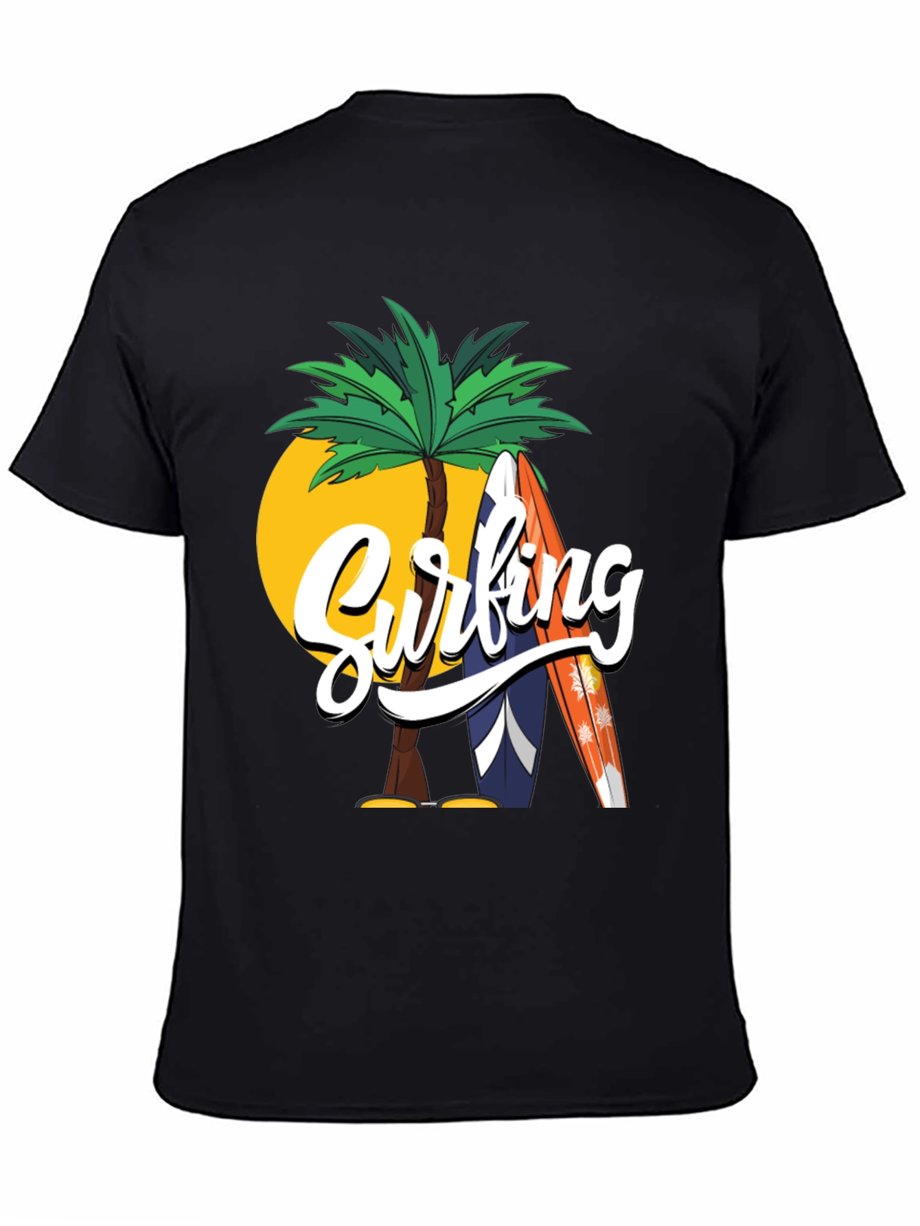 Surfing Palm Tree Graphic Tee
