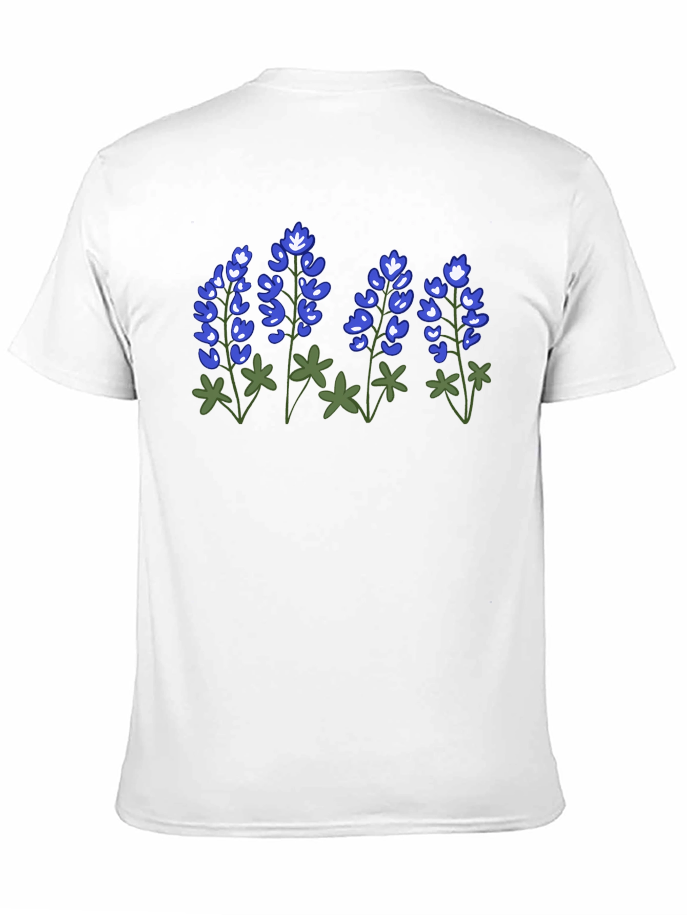 Bluebonnet Flower Graphic Black T-Shirt