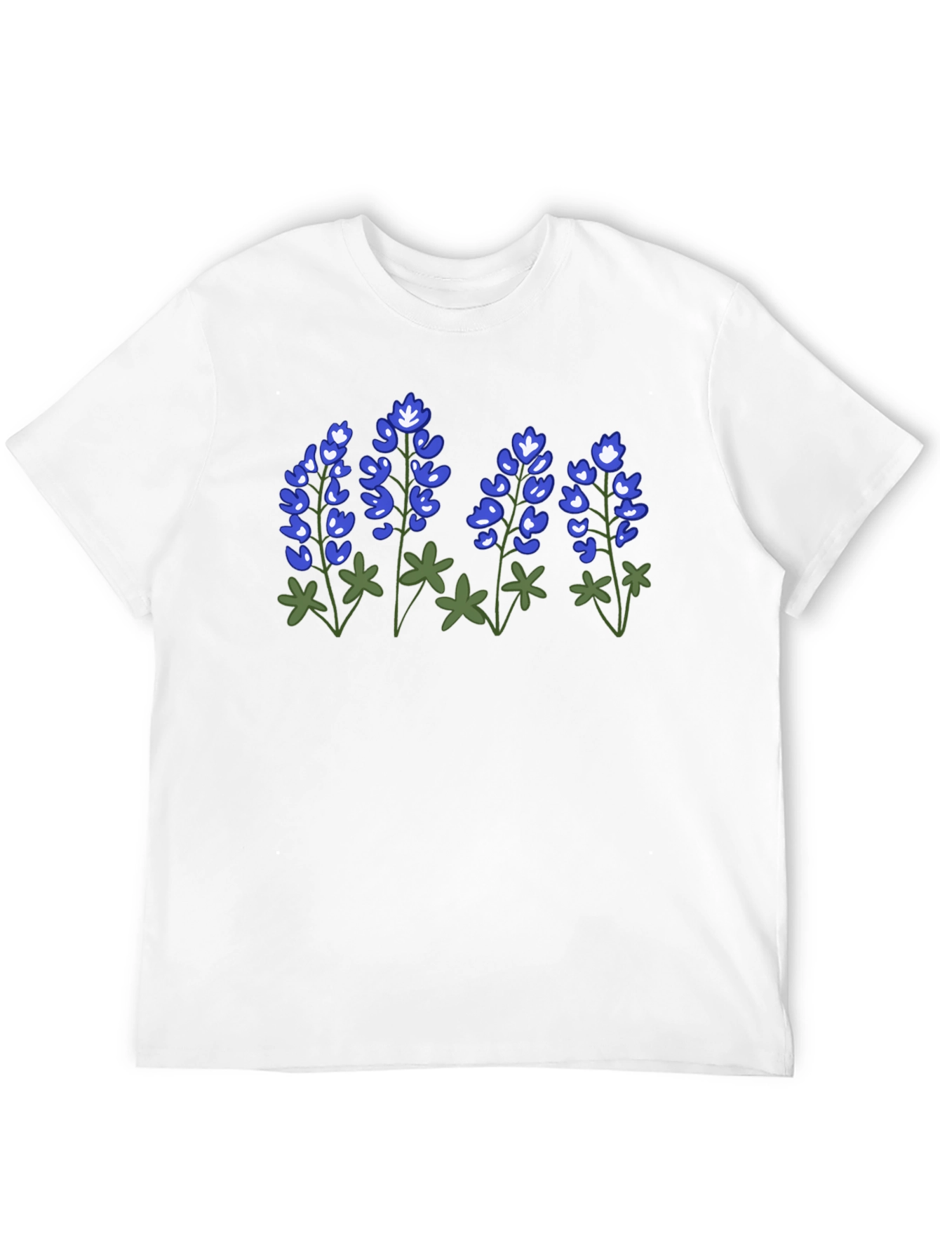 Bluebonnet Flower Graphic Black T-Shirt