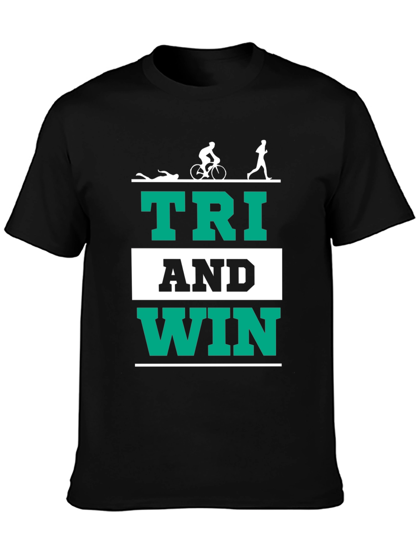 Triathlon T-Shirt - Tri And Win - Black