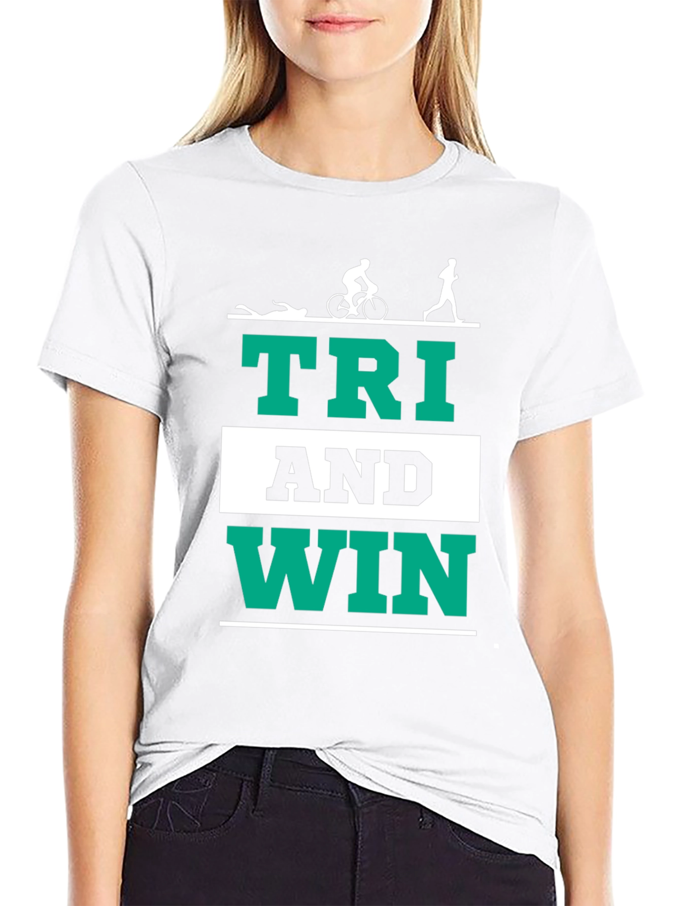 Triathlon T-Shirt - Tri And Win - Black