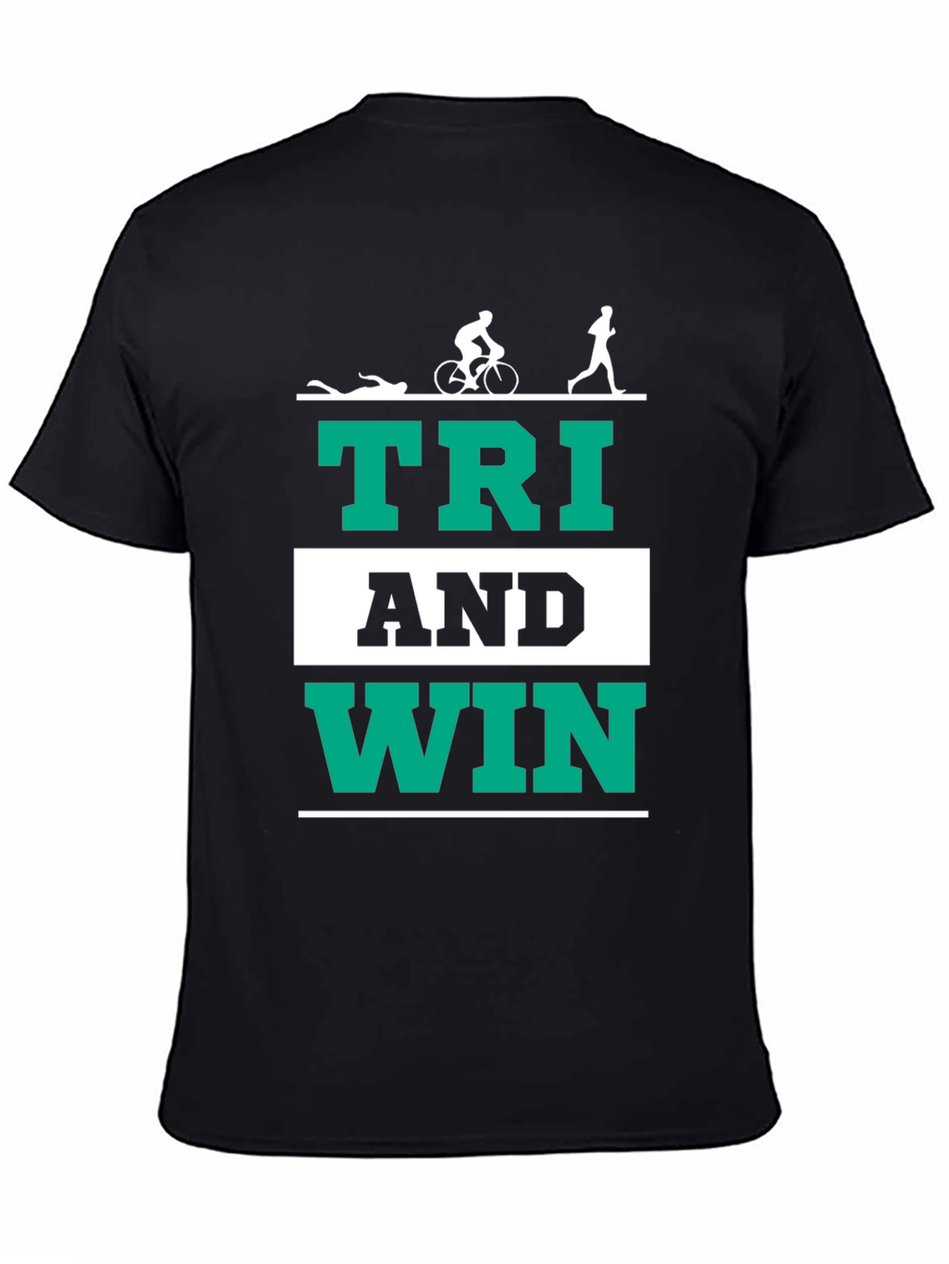 Triathlon T-Shirt - Tri And Win - Black