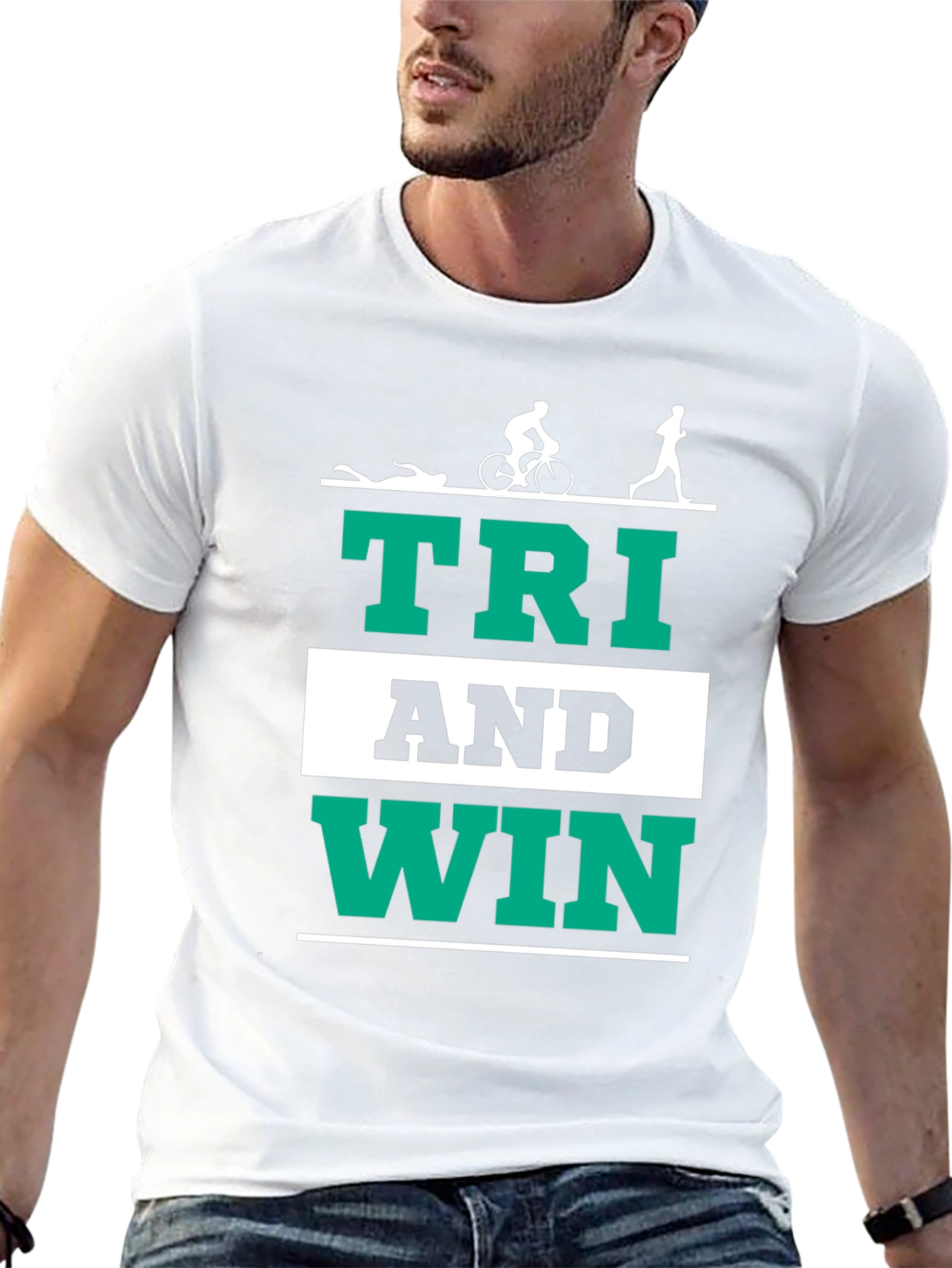 Triathlon T-Shirt - Tri And Win - Black