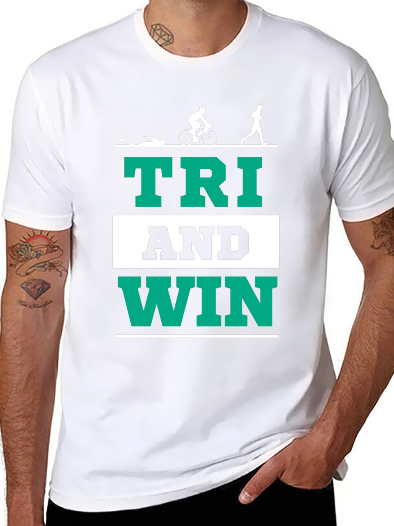Triathlon T-Shirt - Tri And Win - Black