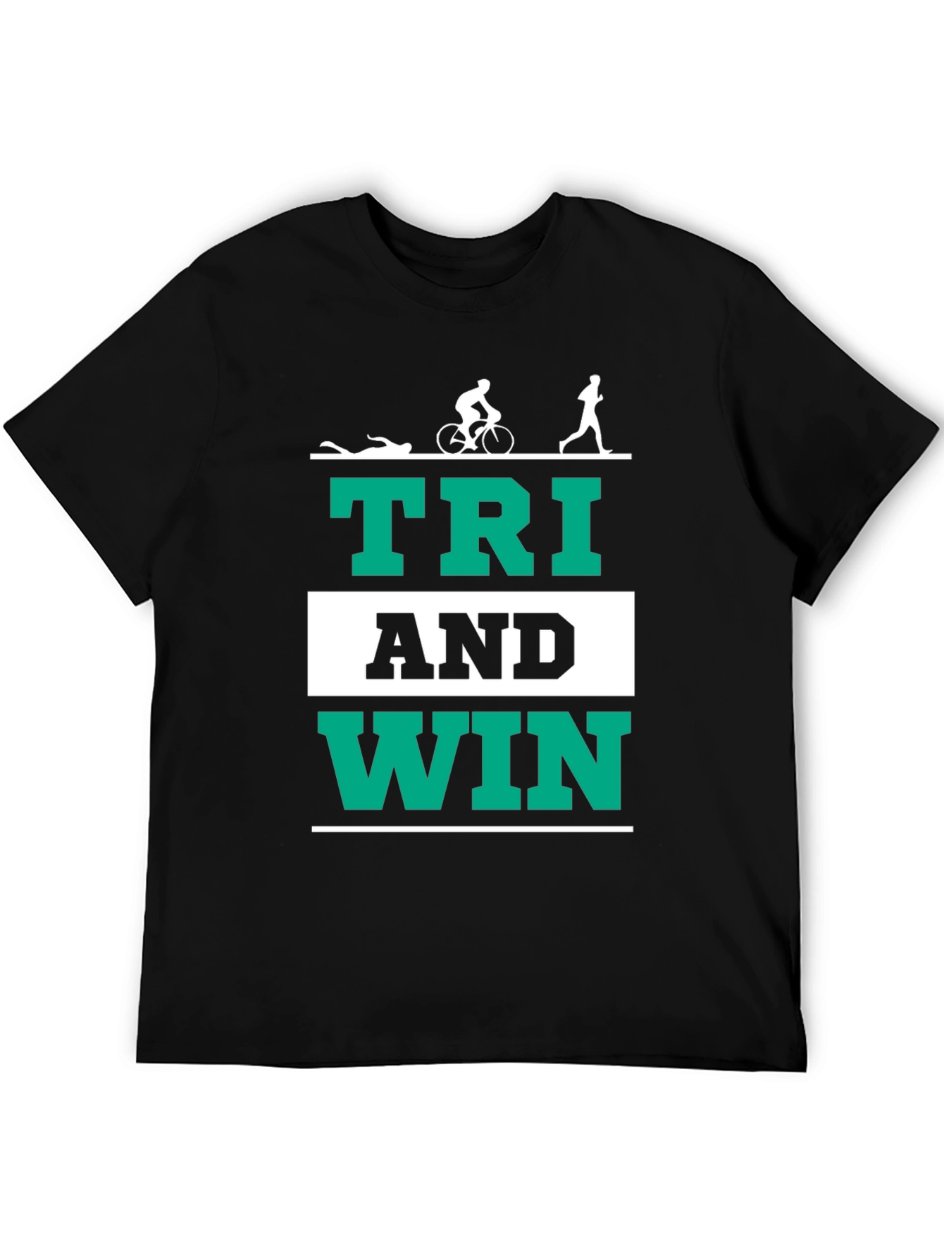 Triathlon T-Shirt - Tri And Win - Black
