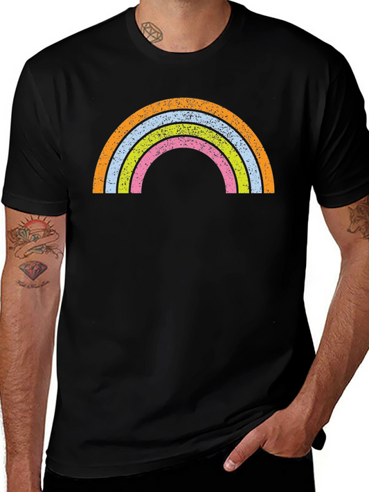 Retro Rainbow Graphic Tee - Soft Cotton Blend