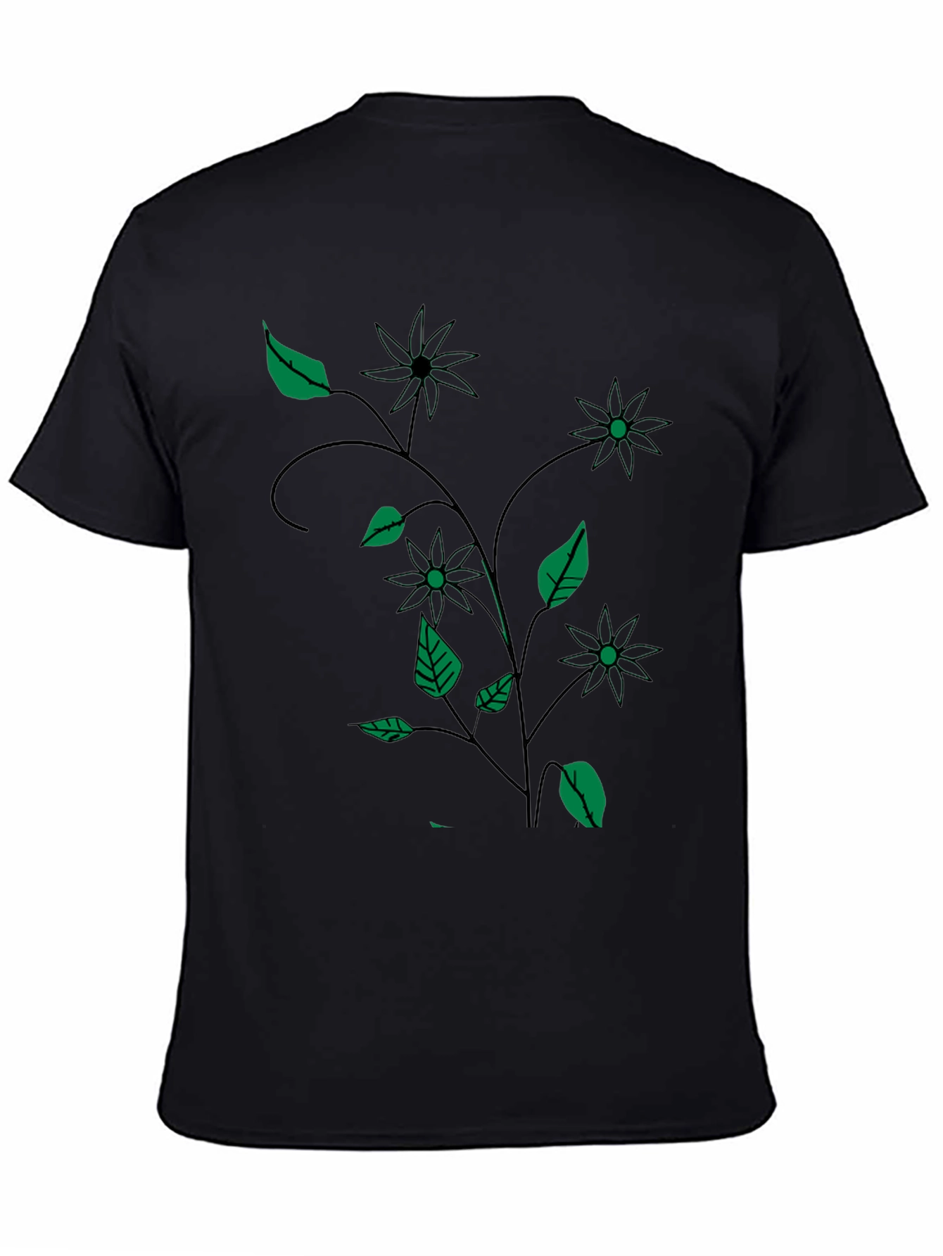 Black Floral Vine T-Shirt
