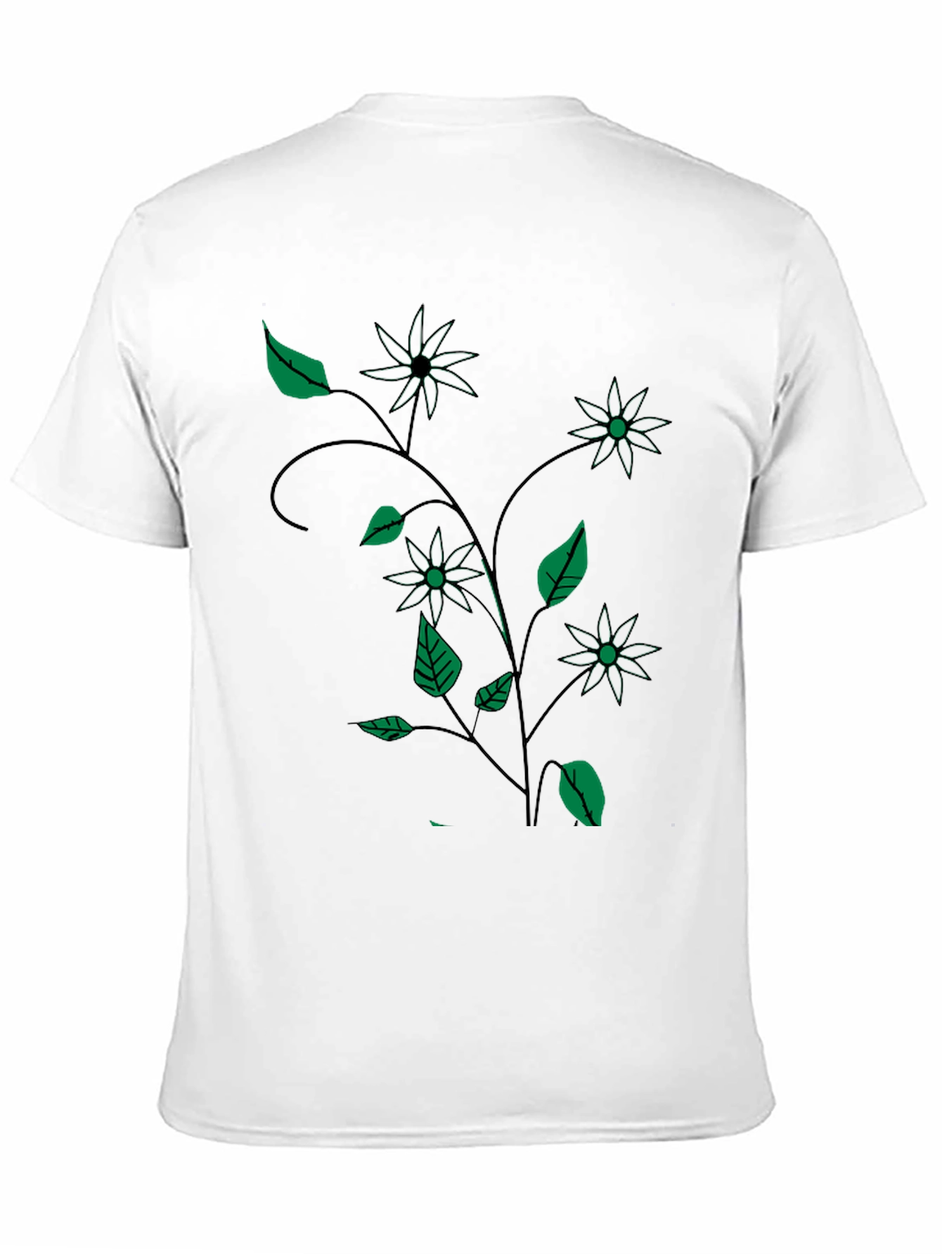 Black Floral Vine T-Shirt
