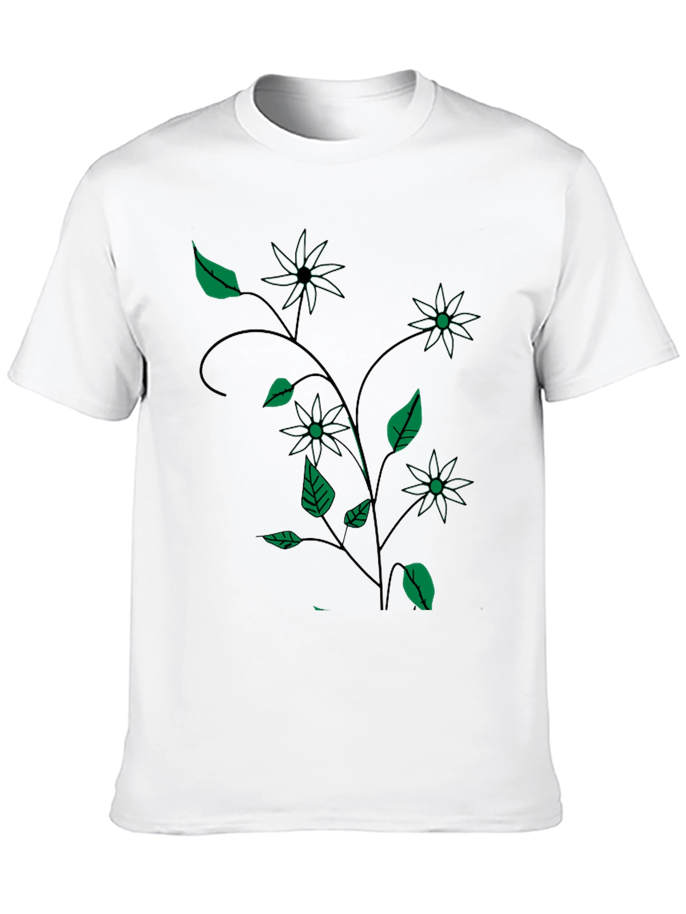 Black Floral Vine T-Shirt