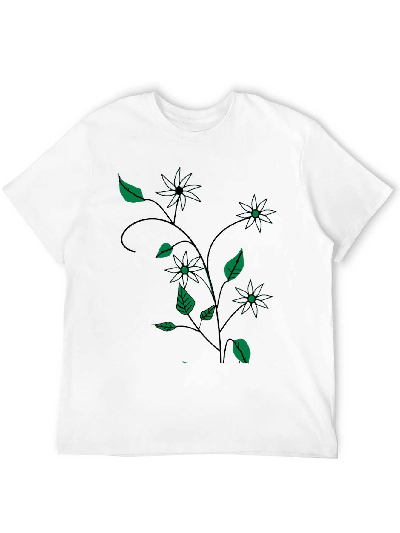 Black Floral Vine T-Shirt