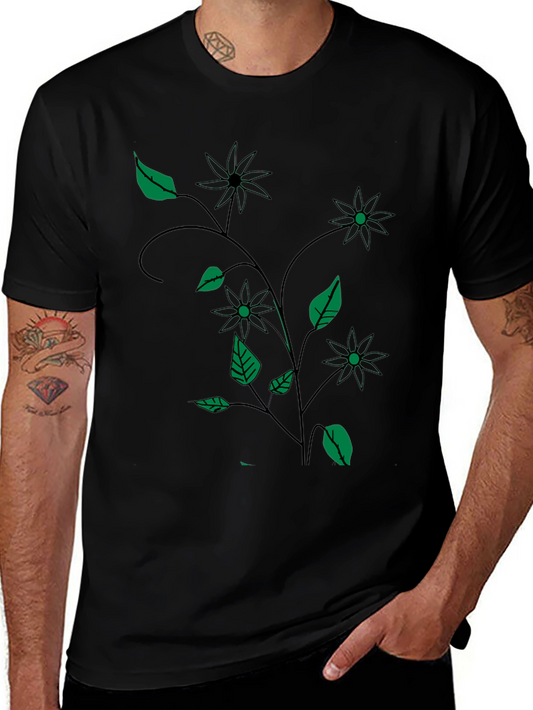 Black Floral Vine T-Shirt
