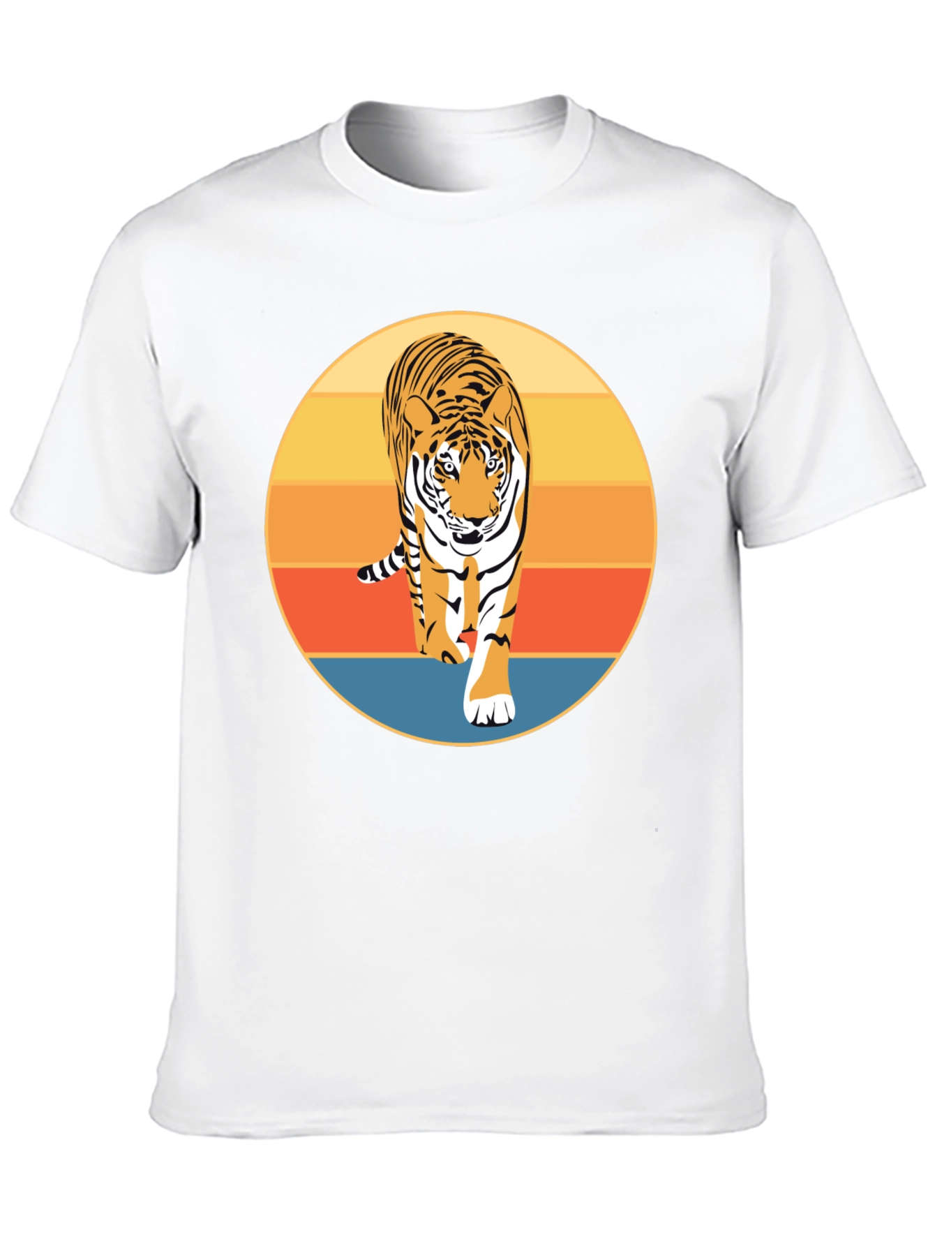 Retro Tiger Graphic T-Shirt - Cool Animal Design